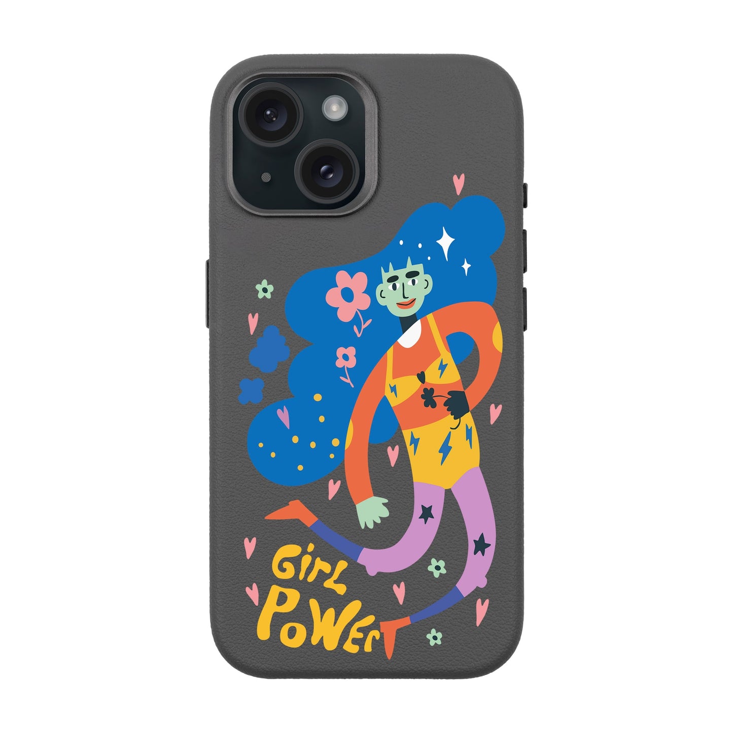 GIRL POWER-iPhone 15 Leather Premium Kılıf MagSafe Özellikli