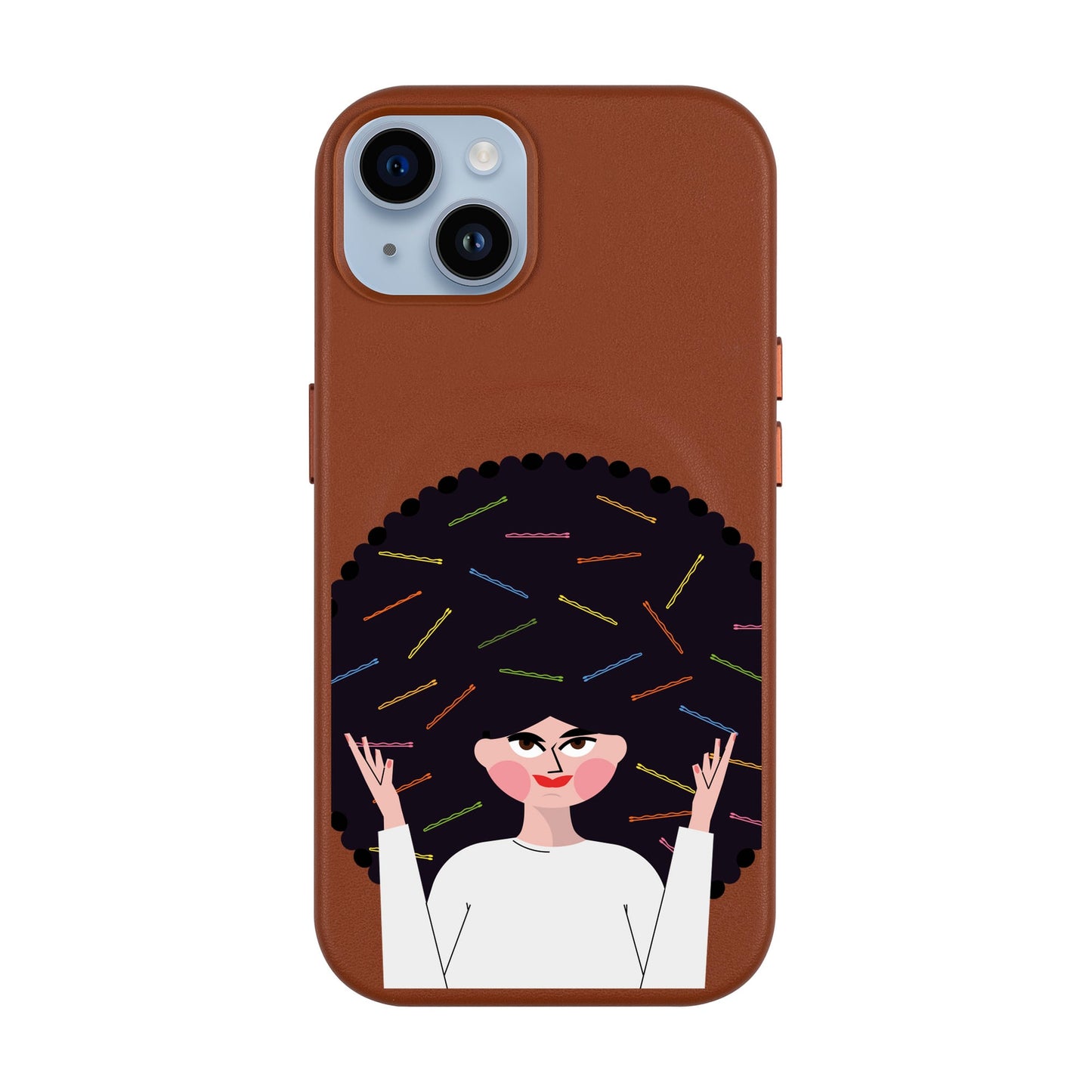 TANGLES OF HAPPINESS-iPhone 14 Plus Leather Kılıf MagSafe Özellikli