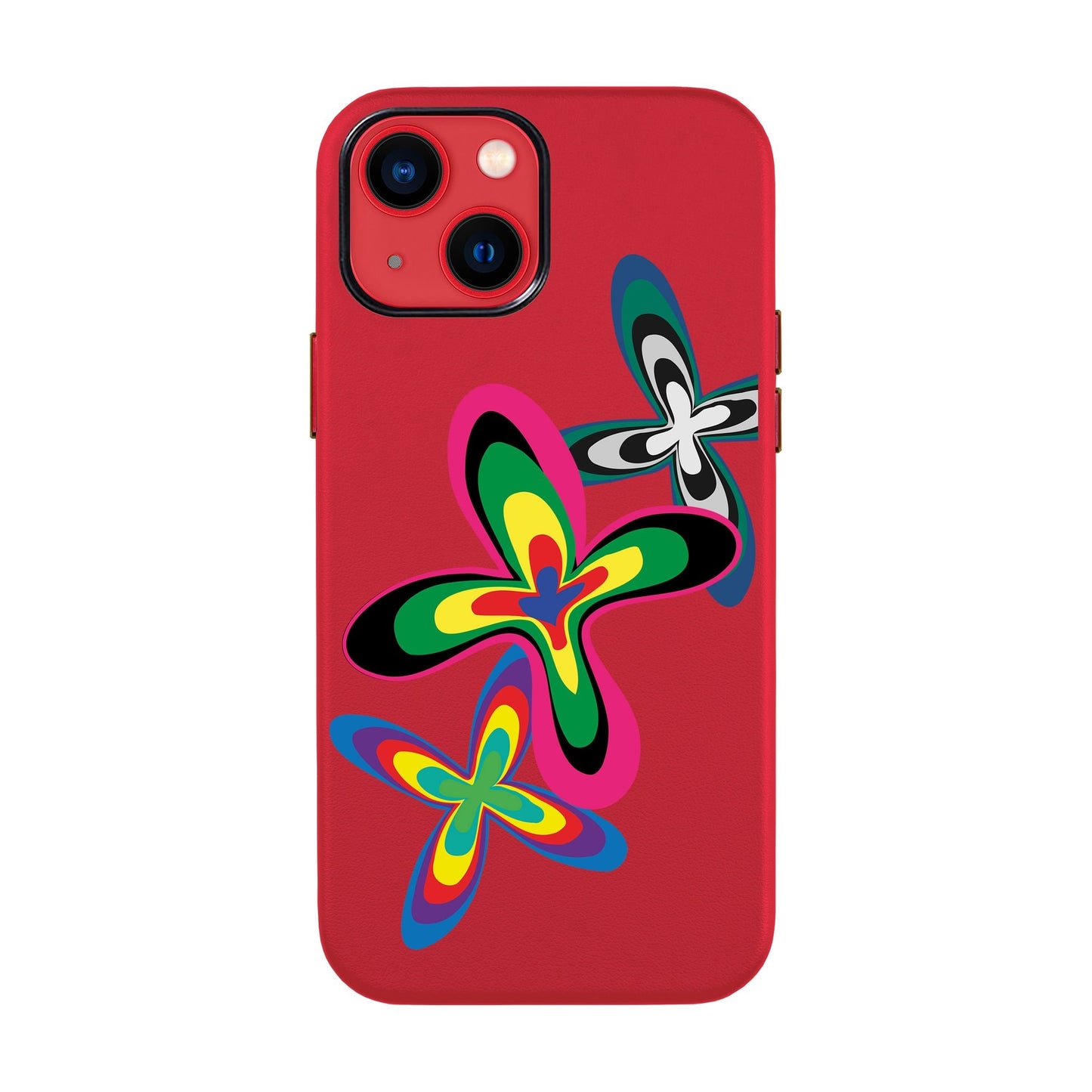 COLOR FLOWER-iPhone 14 Leather Kılıf