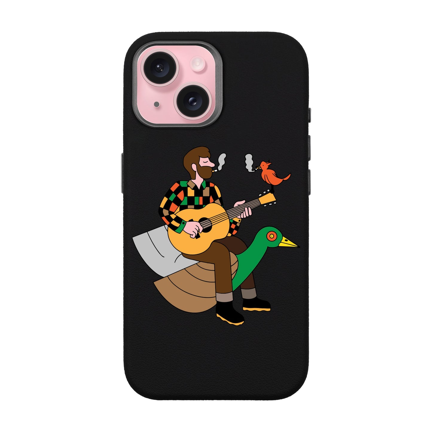 BIRDS OF A FEATHER-iPhone 15 Leather Premium Kılıf MagSafe Özellikli