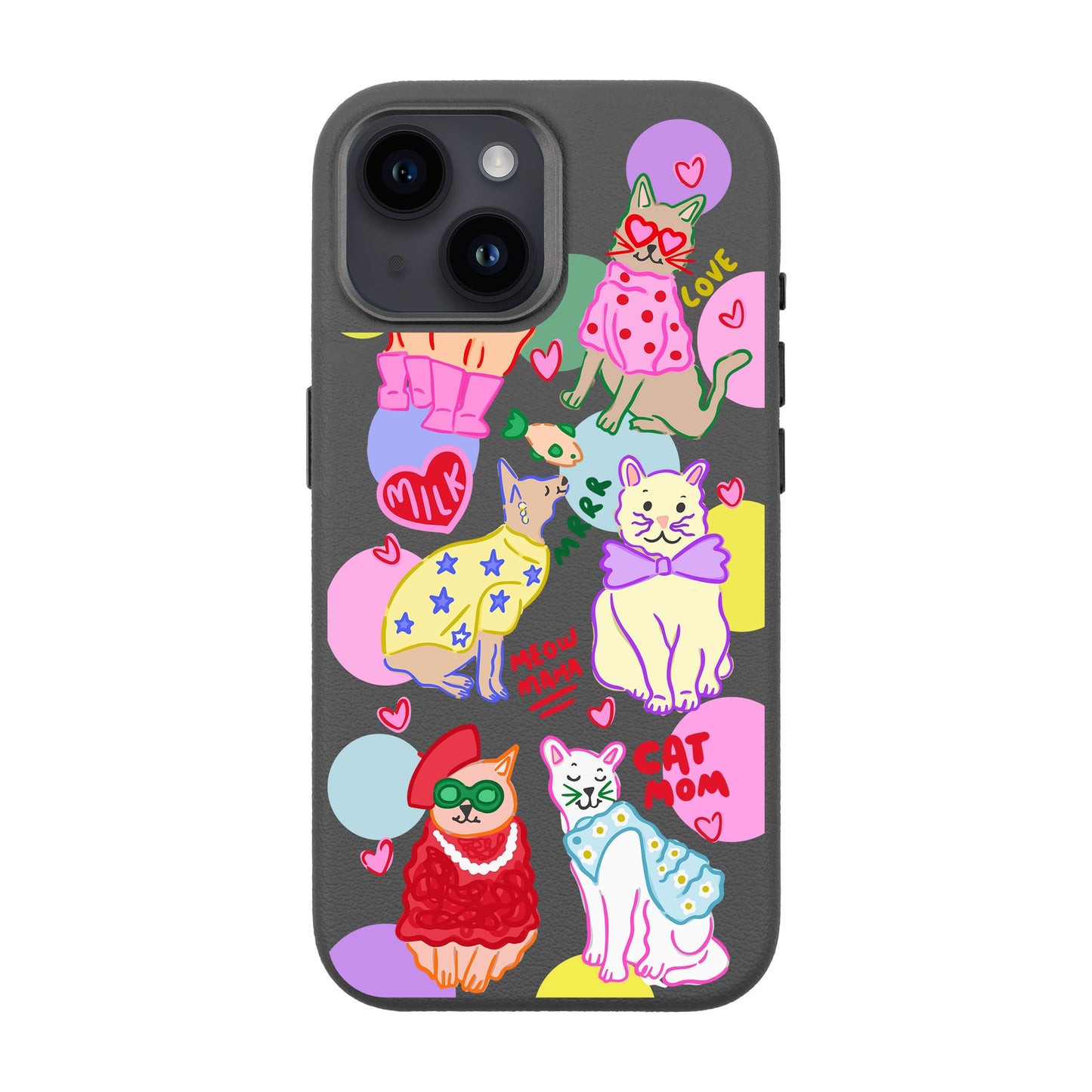 CAT MOM-iPhone 14 Leather Premium Kılıf MagSafe Özellikli