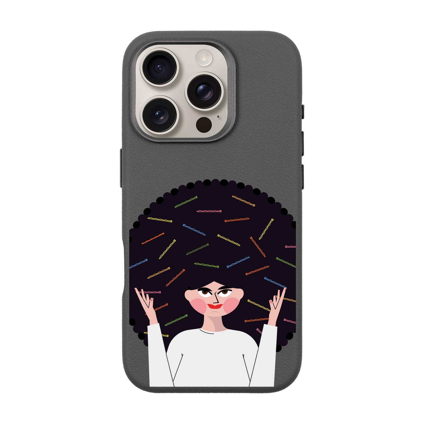 TANGLES OF HAPPINESS-iPhone 16 Pro Leather Premium Kılıf MagSafe Özellikli