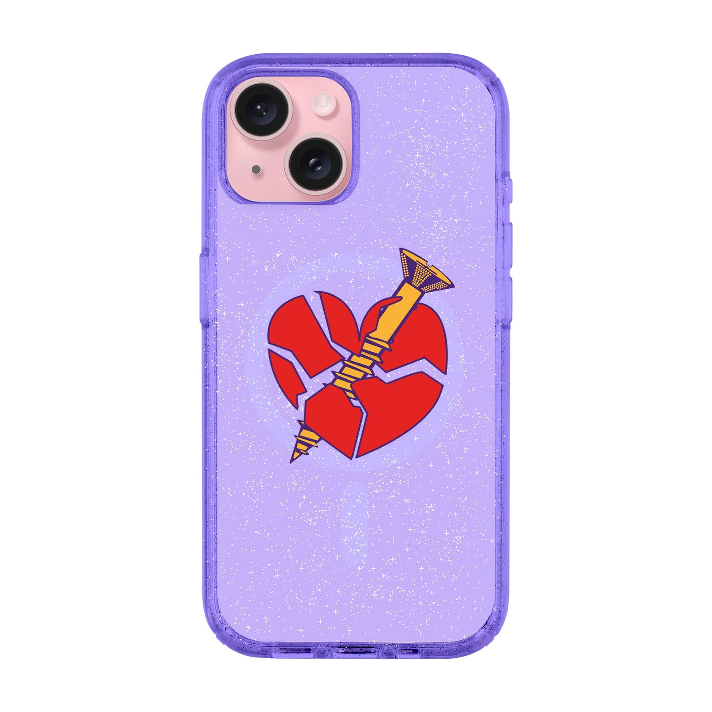 BROKEN HEART-iPhone 14 Plus Shiny Kılıf MagSafe Özellikli