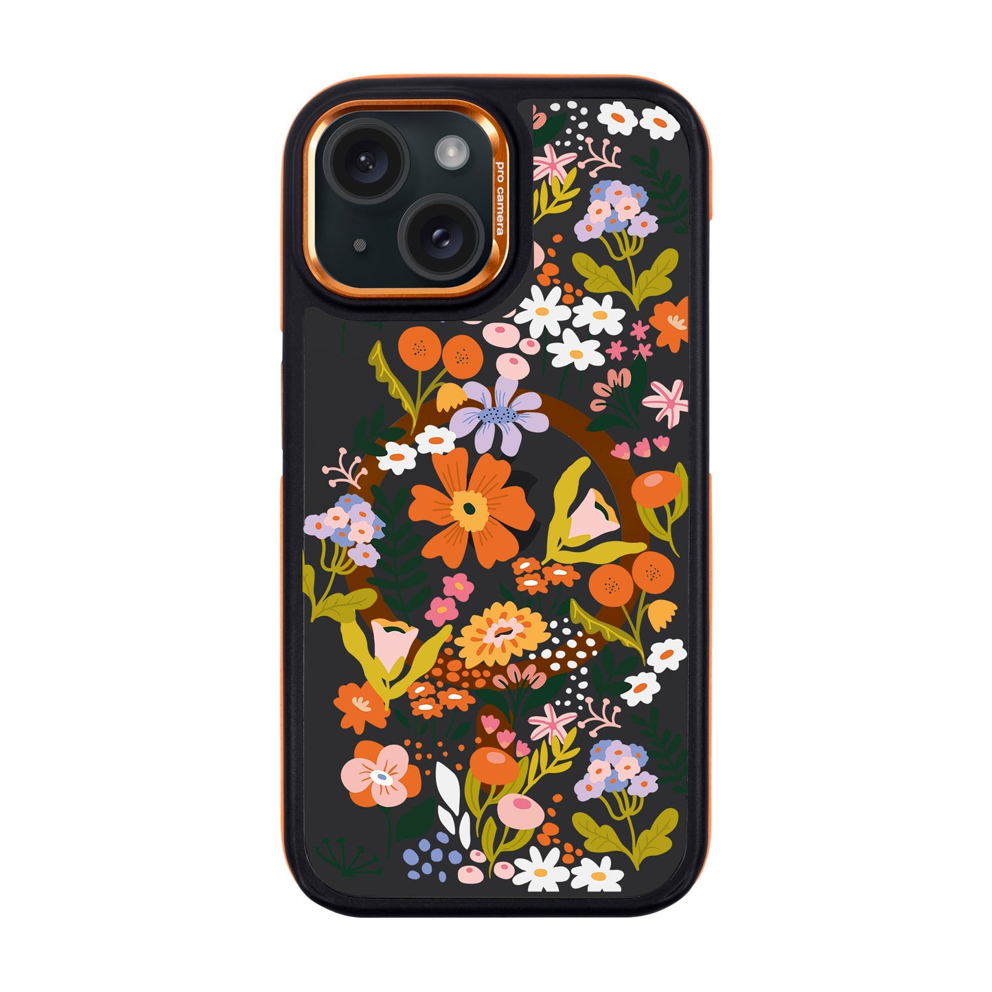 FLOWER-iPhone 15 Dark Kılıf MagSafe Özellikli