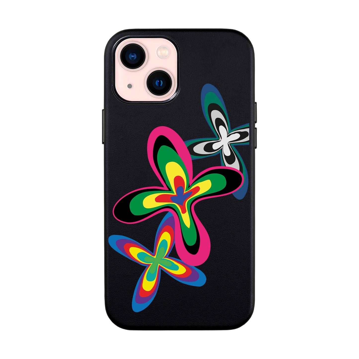 COLOR FLOWER-iPhone 14 Leather Kılıf