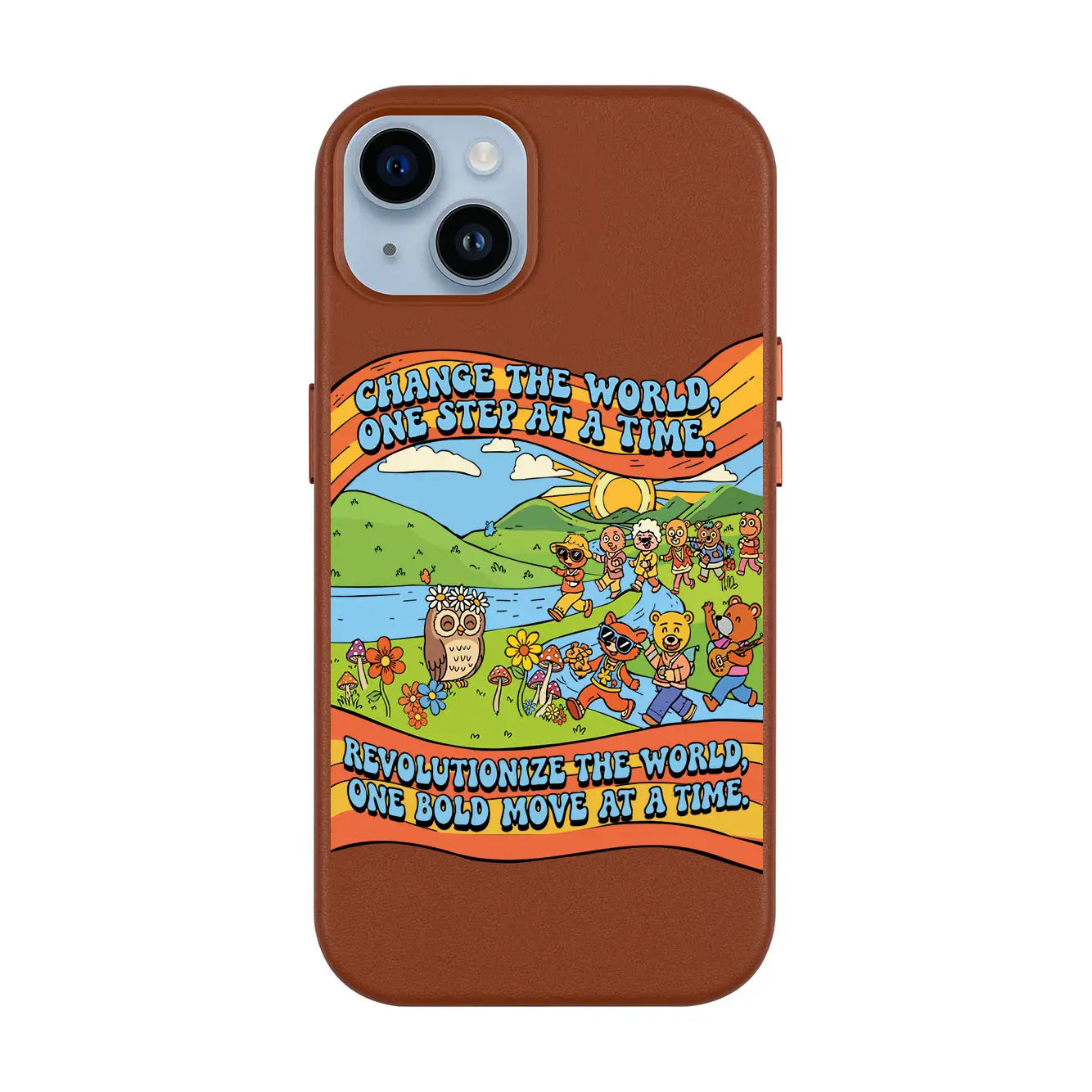 CHANGE THE WORLD-iPhone 14 Plus Leather Kılıf MagSafe Özellikli