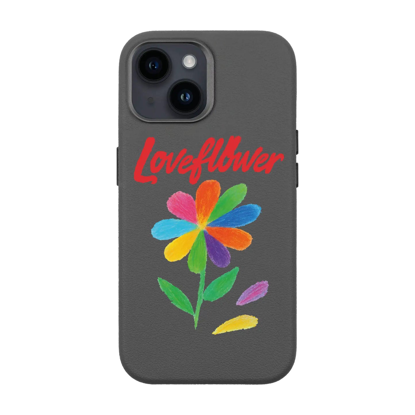 LOVE FLOWER-iPhone 14 Leather Premium Kılıf MagSafe Özellikli