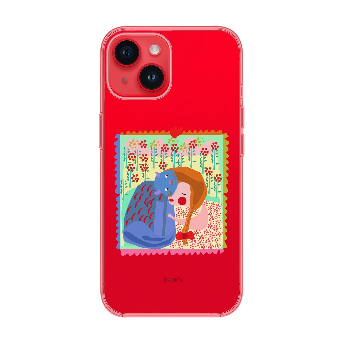 KEDİ POSTA PULU-iPhone 14 Solid Kılıf