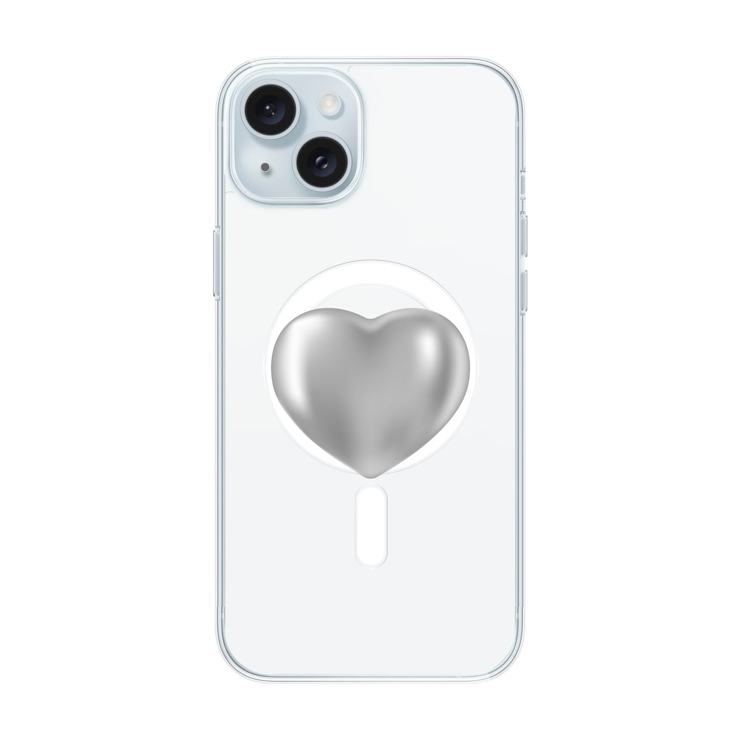 SILVER HEART-iPhone 15 Plus Solid Kılıf MagSafe Özellikli
