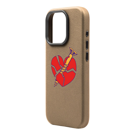 BROKEN HEART-Leather Premium Kılıf MagSafe Özellikli - iPhone 16 Pro Max