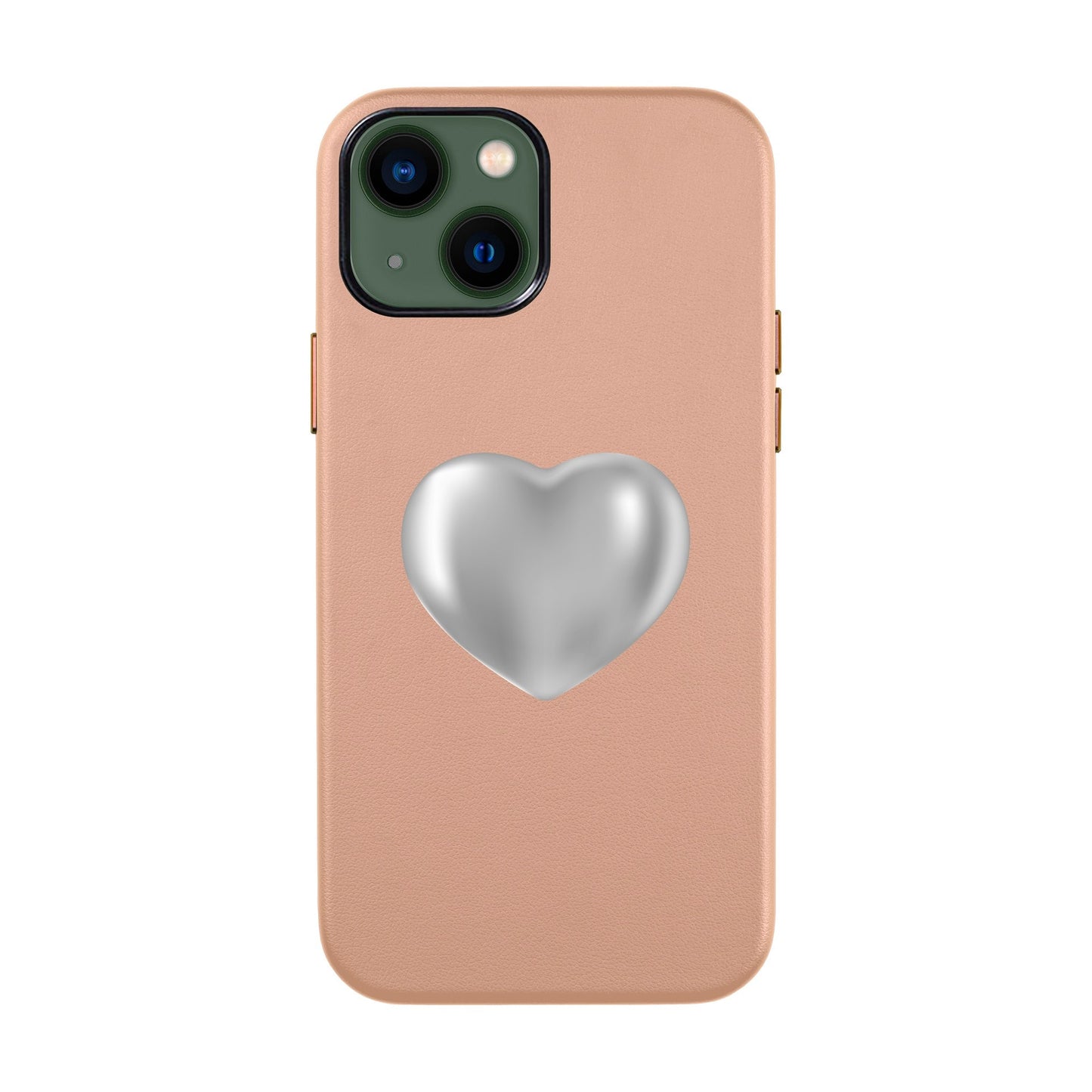SILVER HEART-iPhone 14 Leather Kılıf