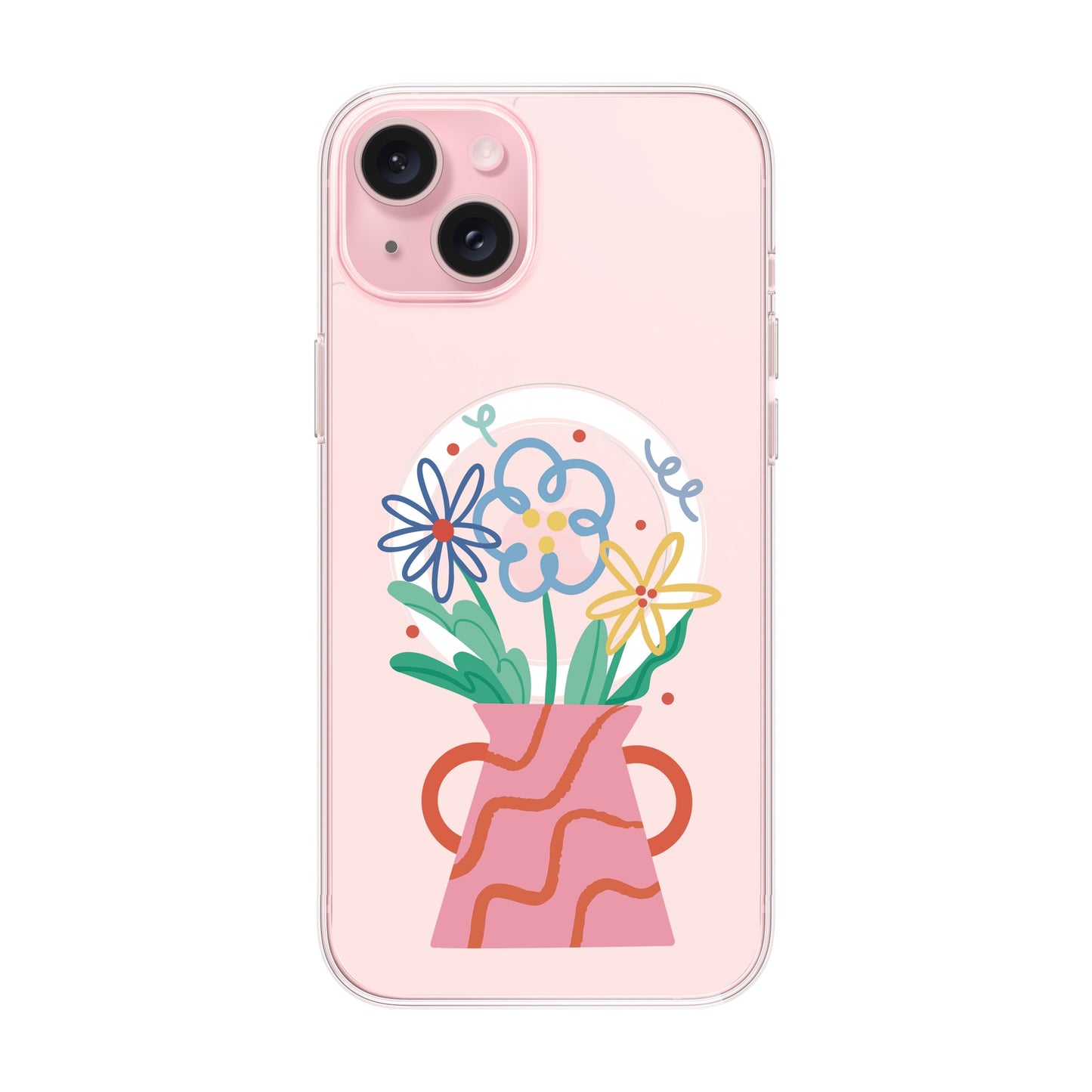 PINK VASE-iPhone 15 Plus Solid Kılıf MagSafe Özellikli