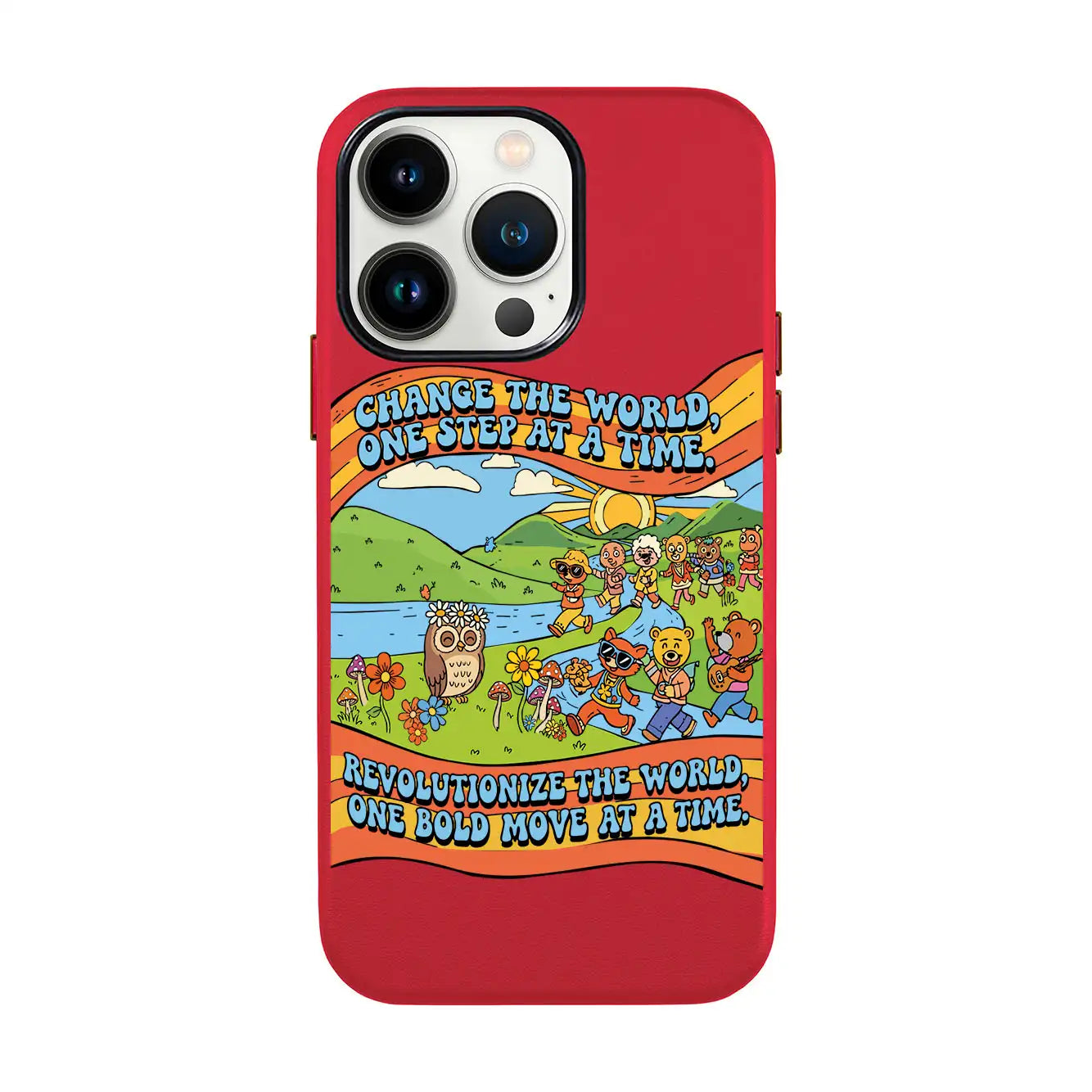 CHANGE THE WORLD-iPhone 14 Leather Kılıf