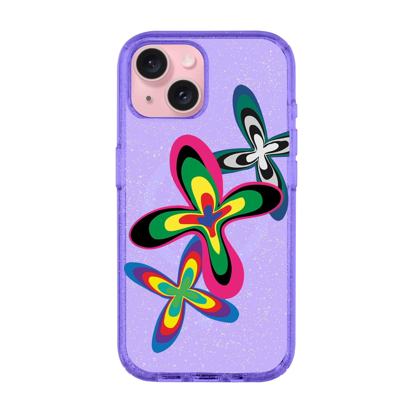 COLOR FLOWER-iPhone 14 Plus Shiny Kılıf MagSafe Özellikli
