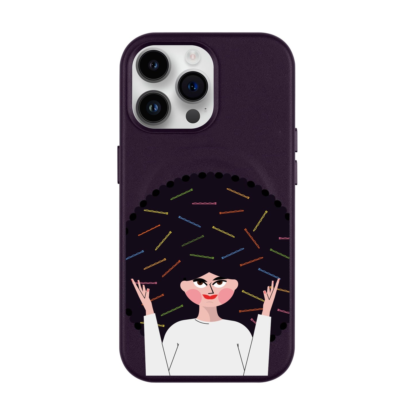TANGLES OF HAPPINESS-iPhone 14 Pro Max Leather Kılıf MagSafe Özellikli