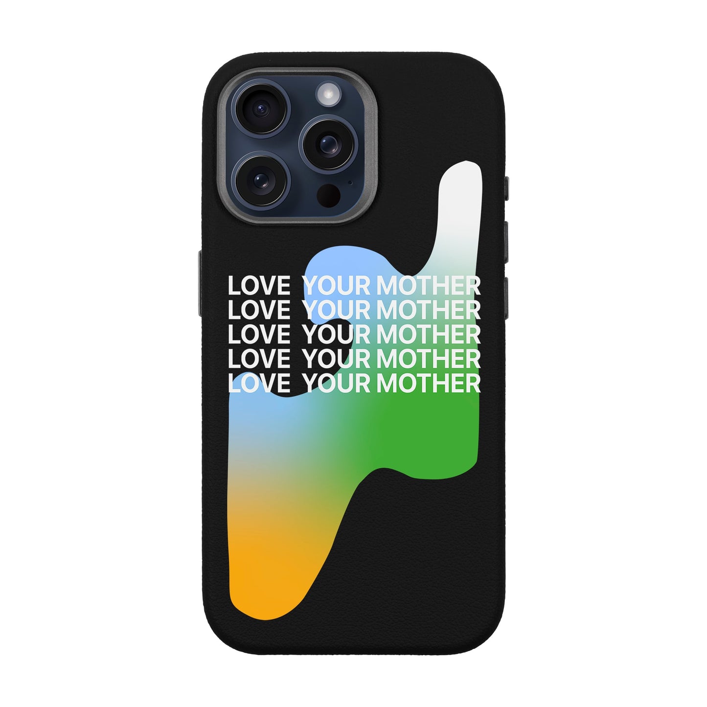 LOVE YOUR MOTHER-iPhone 15 Pro Max Leather Premium Kılıf MagSafe Özellikli