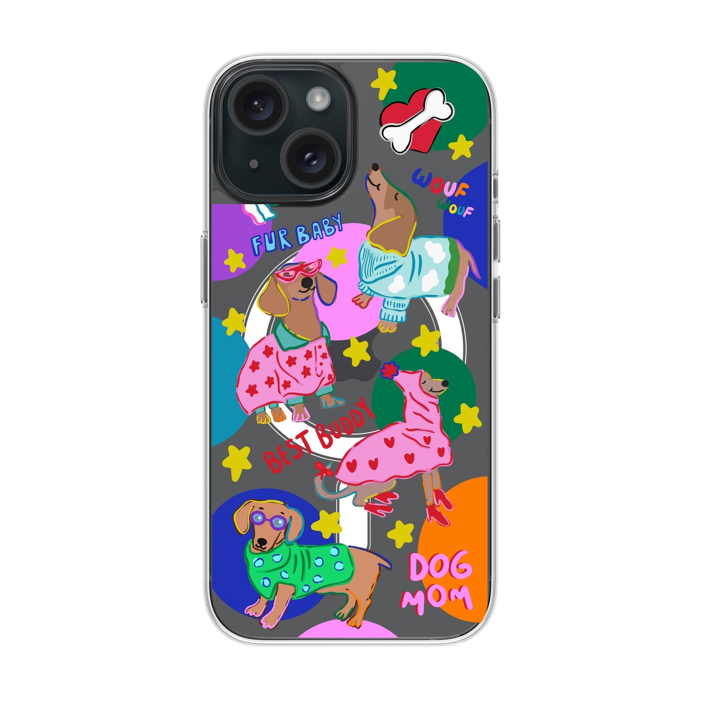 DOG MOM-iPhone 15 Solid Kılıf MagSafe Özellikli