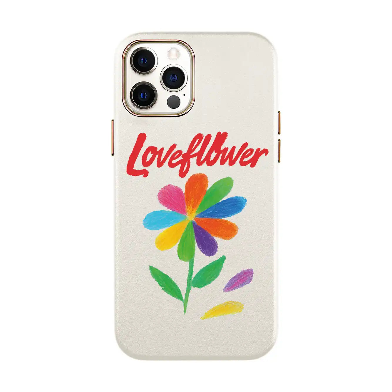LOVE FLOWER-iPhone 12 Pro Max Leather Kılıf