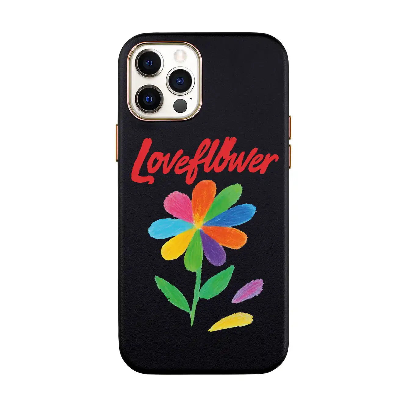 LOVE FLOWER-iPhone 12 Pro Leather Kılıf