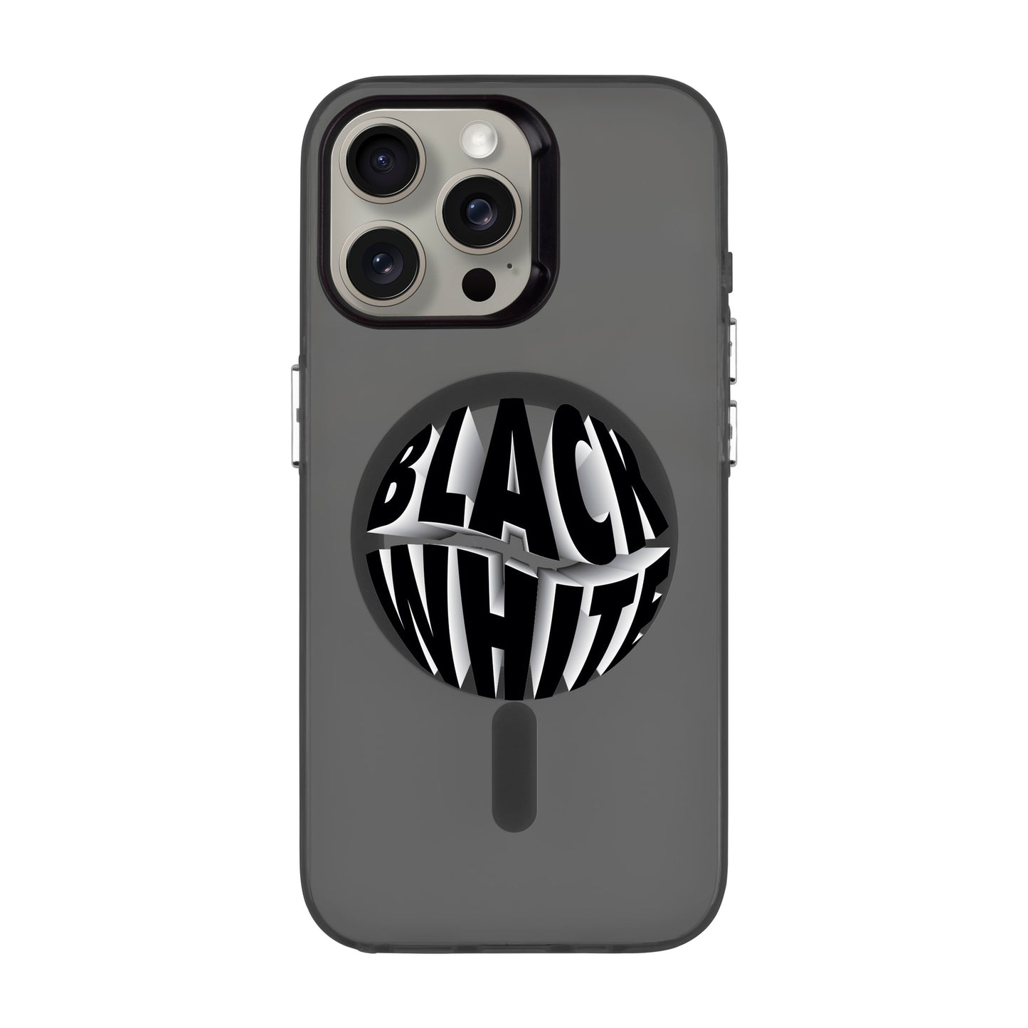 BLACK WHITE-iPhone 15 Pro Max Hold Kılıf MagSafe Özellikli