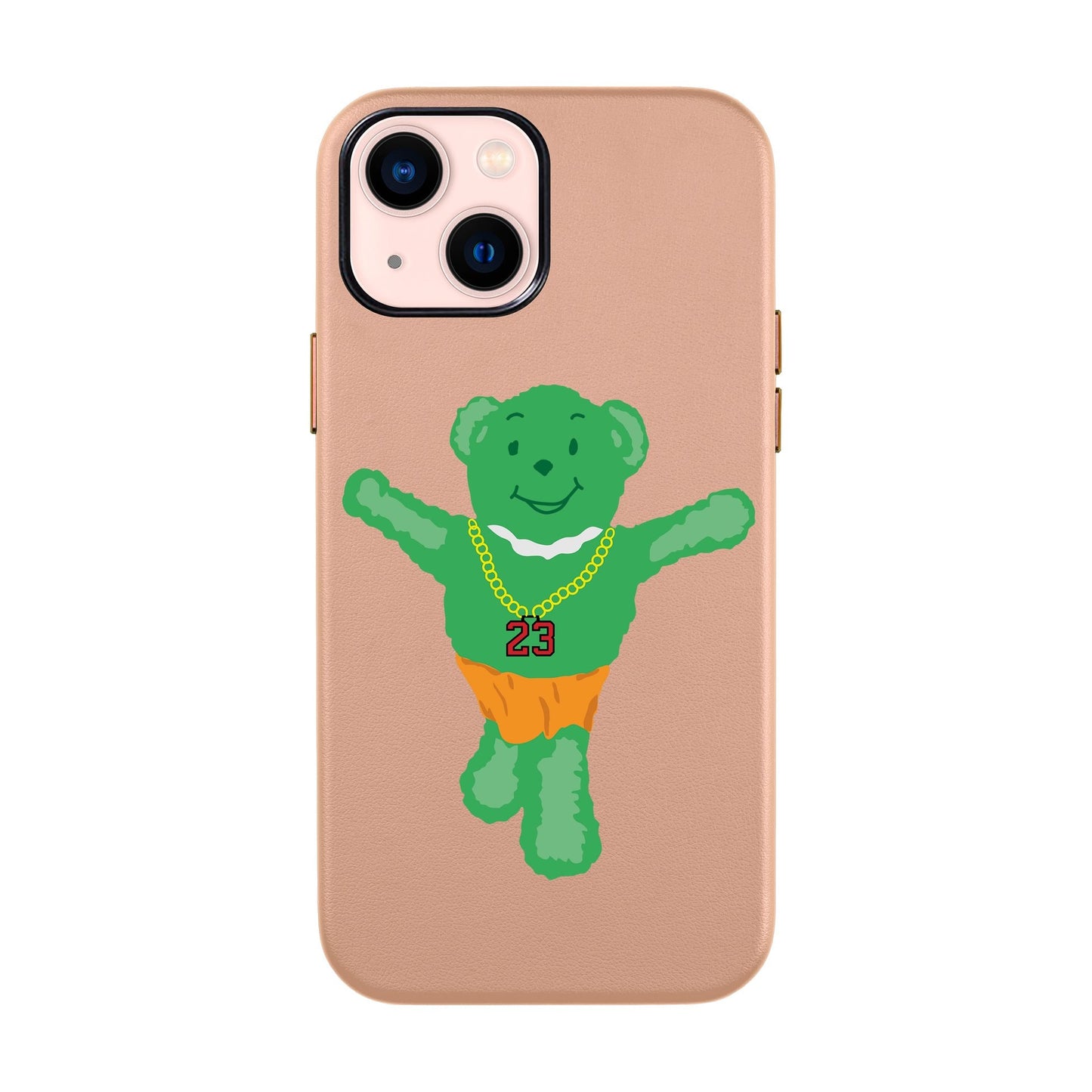GREEN BEAR-iPhone 14 Leather Kılıf
