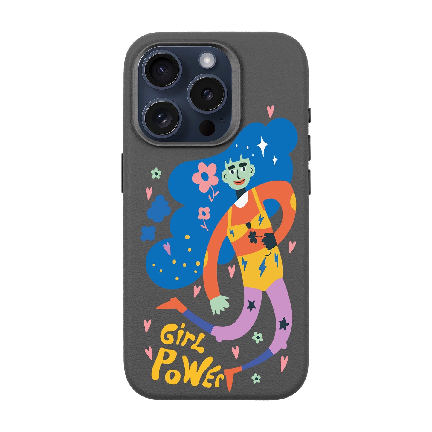 GIRL POWER-iPhone 15 Pro Leather Premium Kılıf MagSafe Özellikli