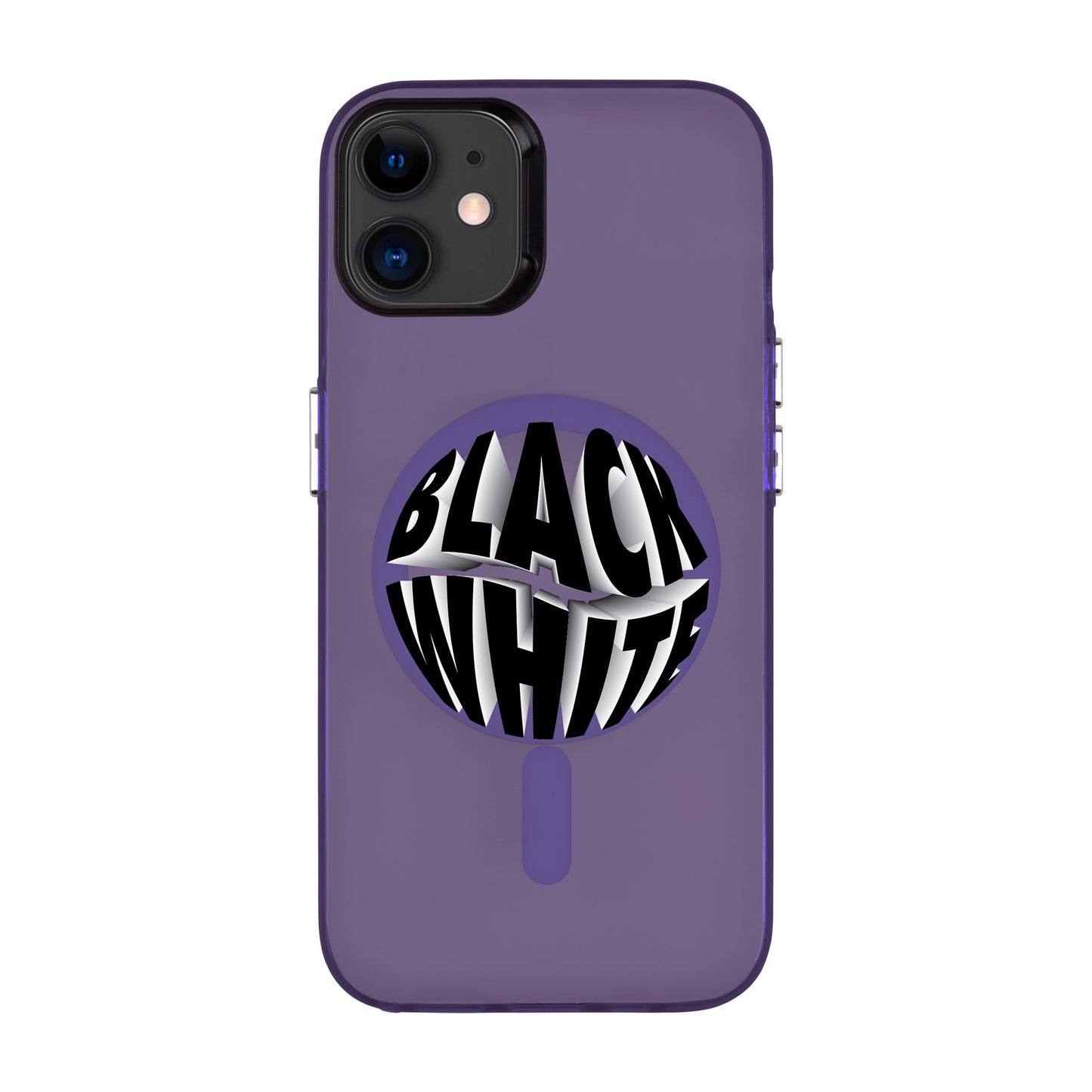 BLACK WHITE-iPhone 11 Hold Kılıf MagSafe Özellikli