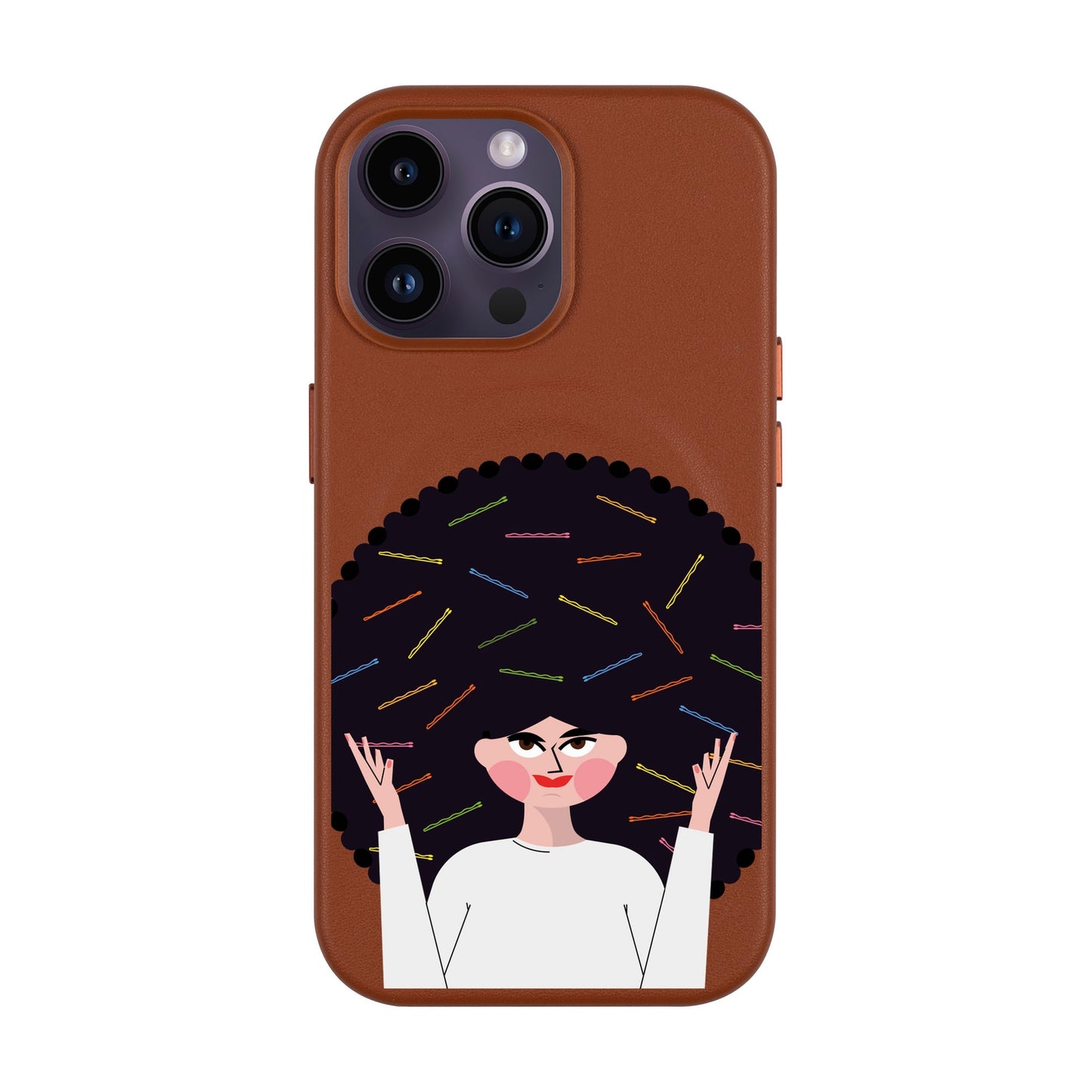 TANGLES OF HAPPINESS-iPhone 14 Pro Max Leather Kılıf MagSafe Özellikli