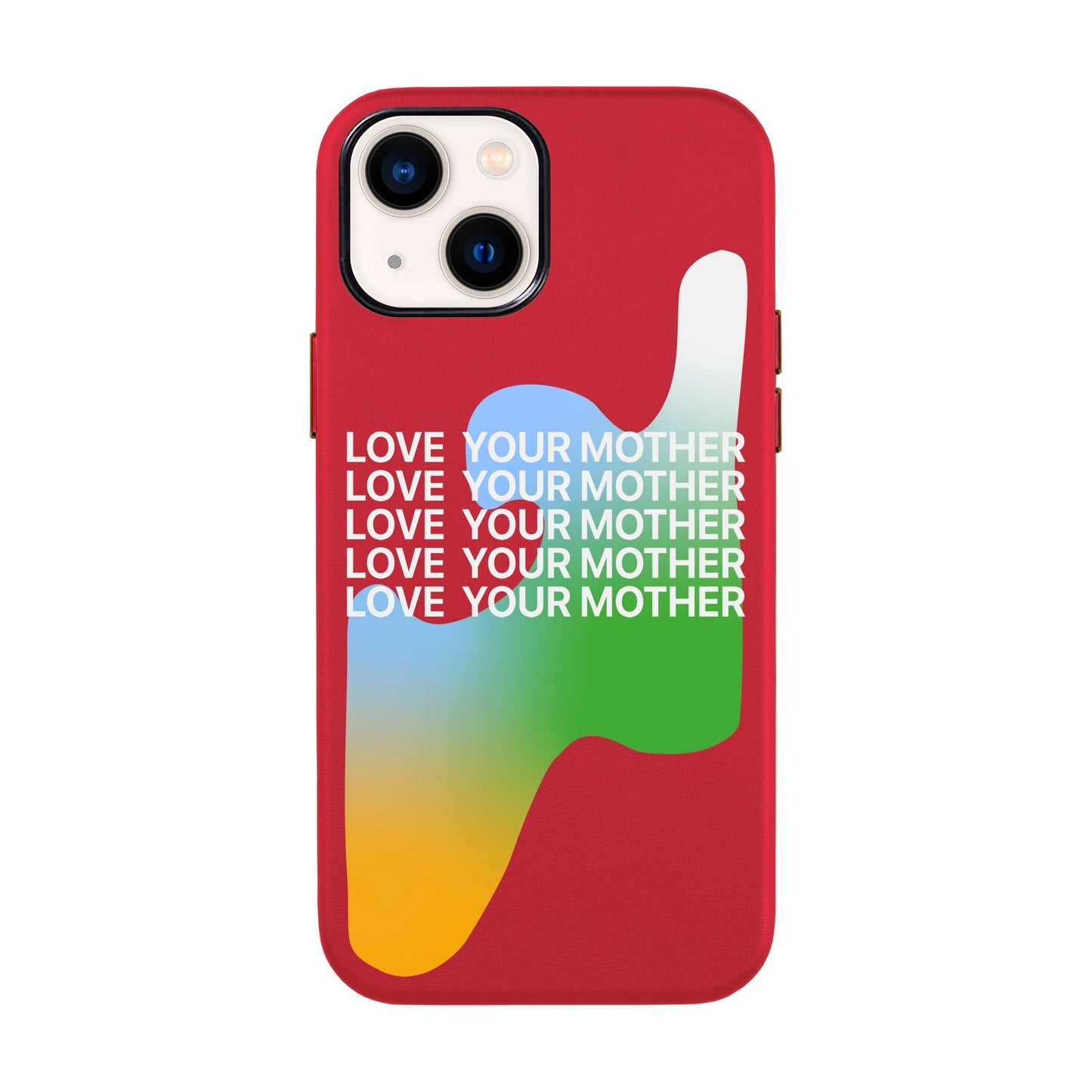 LOVE YOUR MOTHER-iPhone 14 Leather Kılıf
