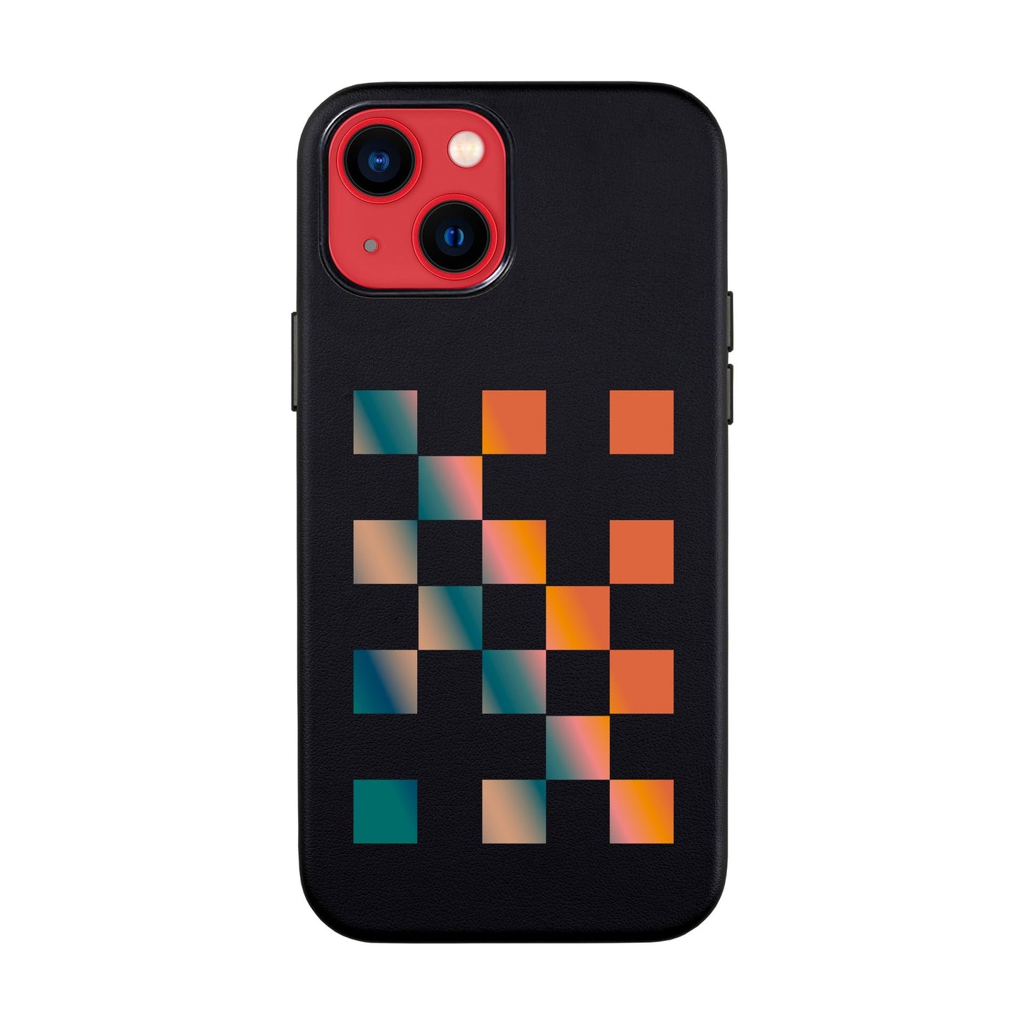 GRADIENT CHECKMATE-iPhone 14 Leather Kılıf