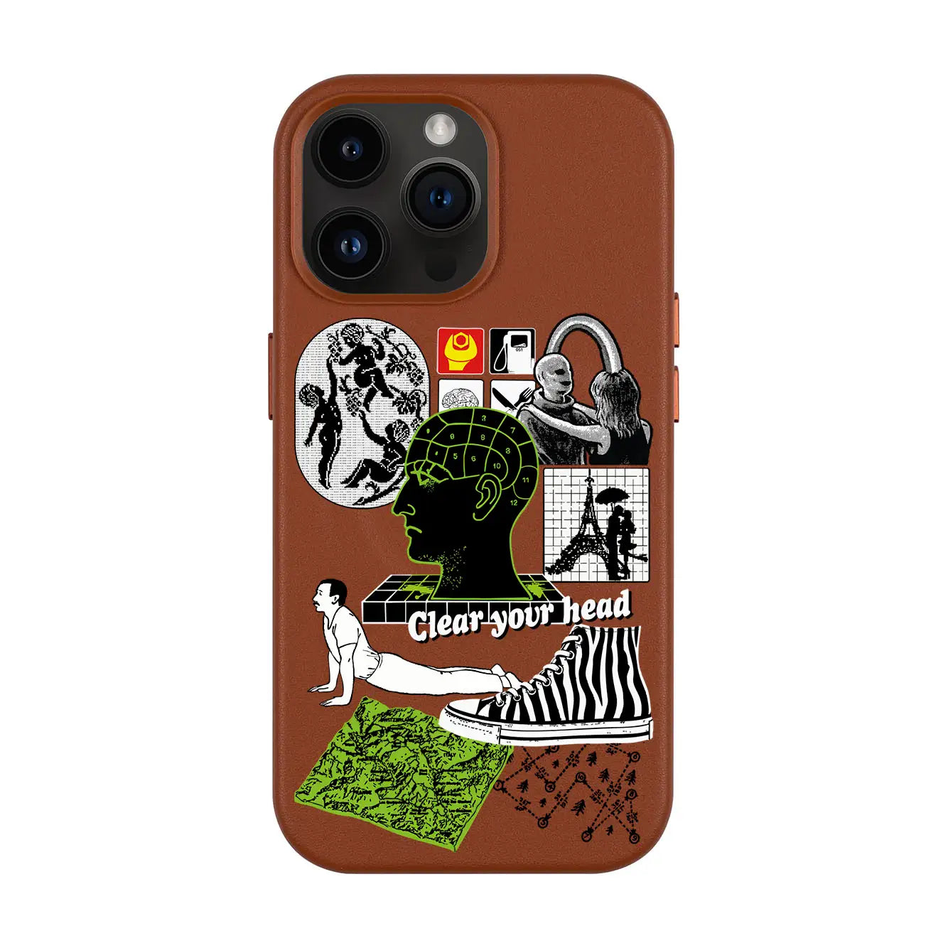 CLEAR YOUR HEAD-iPhone 14 Pro Max Leather Kılıf MagSafe Özellikli