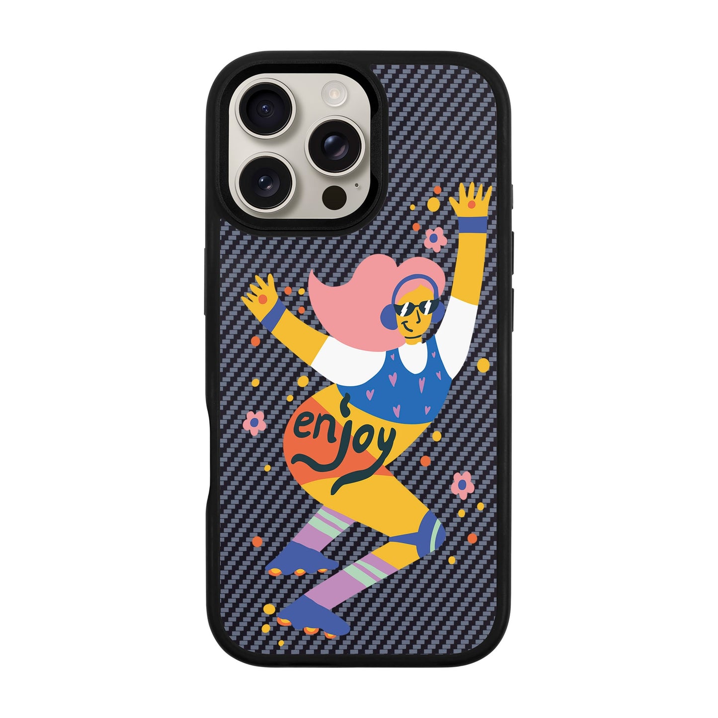 ENJOY-iPhone 16 Pro Max Plaid Kılıf MagSafe Özellikli