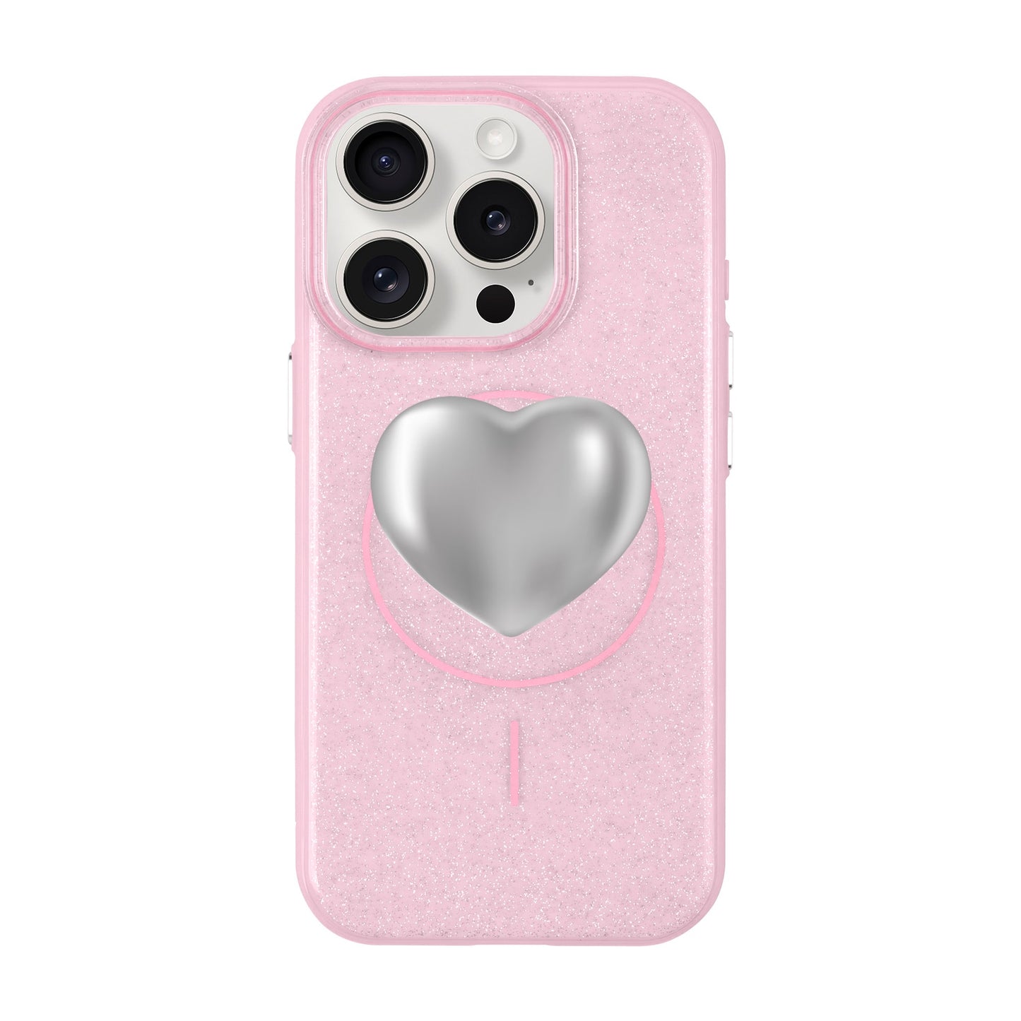 SILVER HEART-iPhone 15 Pro Radiant Kılıf MagSafe Özellikli