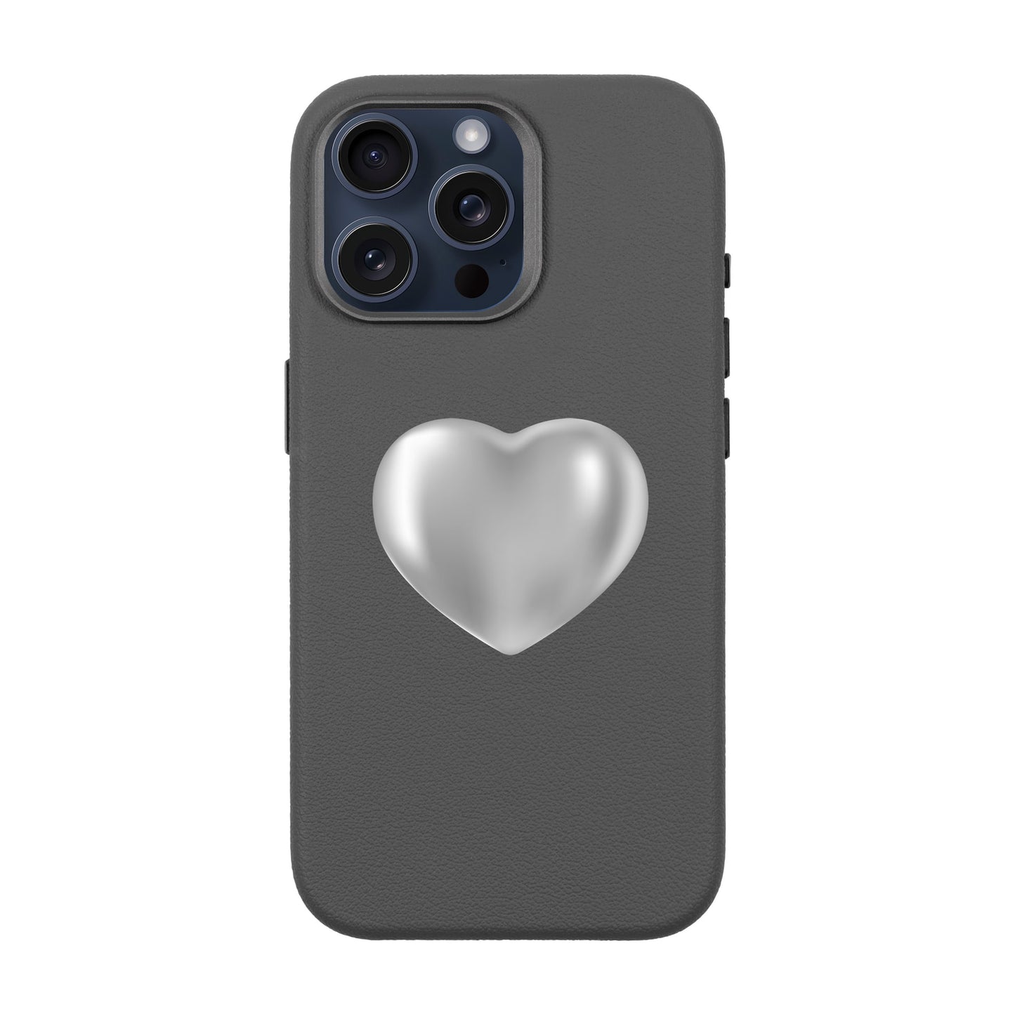SILVER HEART-iPhone 15 Pro Max Leather Premium Kılıf MagSafe Özellikli