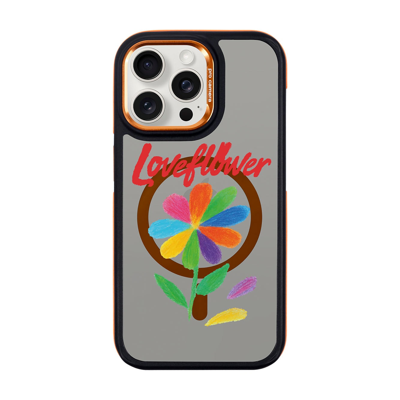 LOVE FLOWER-iPhone 15 Pro Max Dark Kılıf MagSafe Özellikli