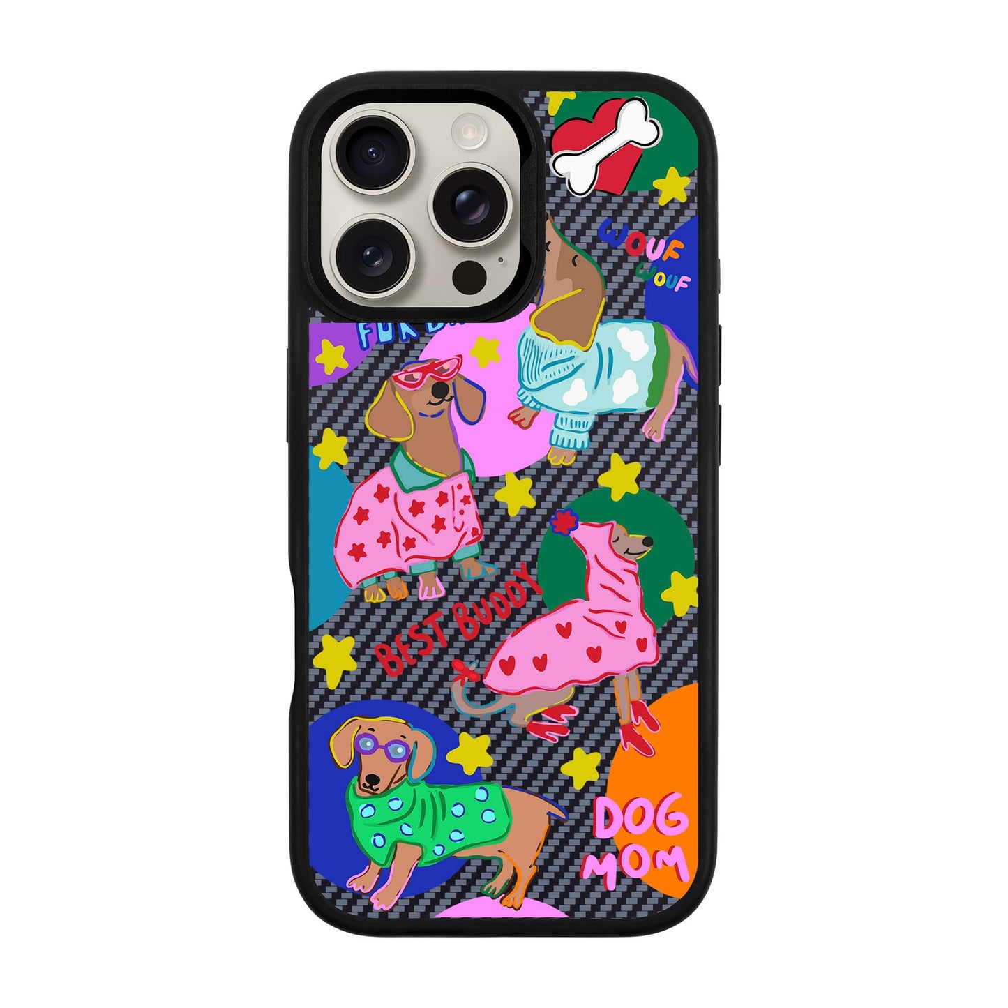 DOG MOM-iPhone 16 Pro Max Plaid Kılıf MagSafe Özellikli