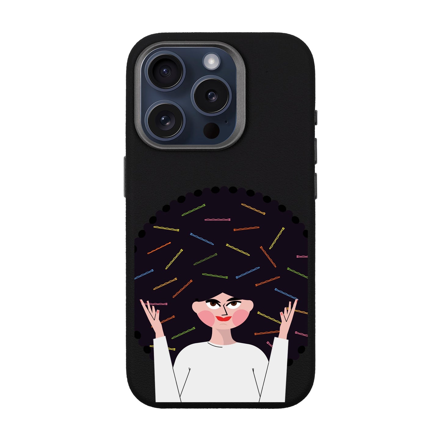 TANGLES OF HAPPINESS-iPhone 15 Pro Leather Premium Kılıf MagSafe Özellikli