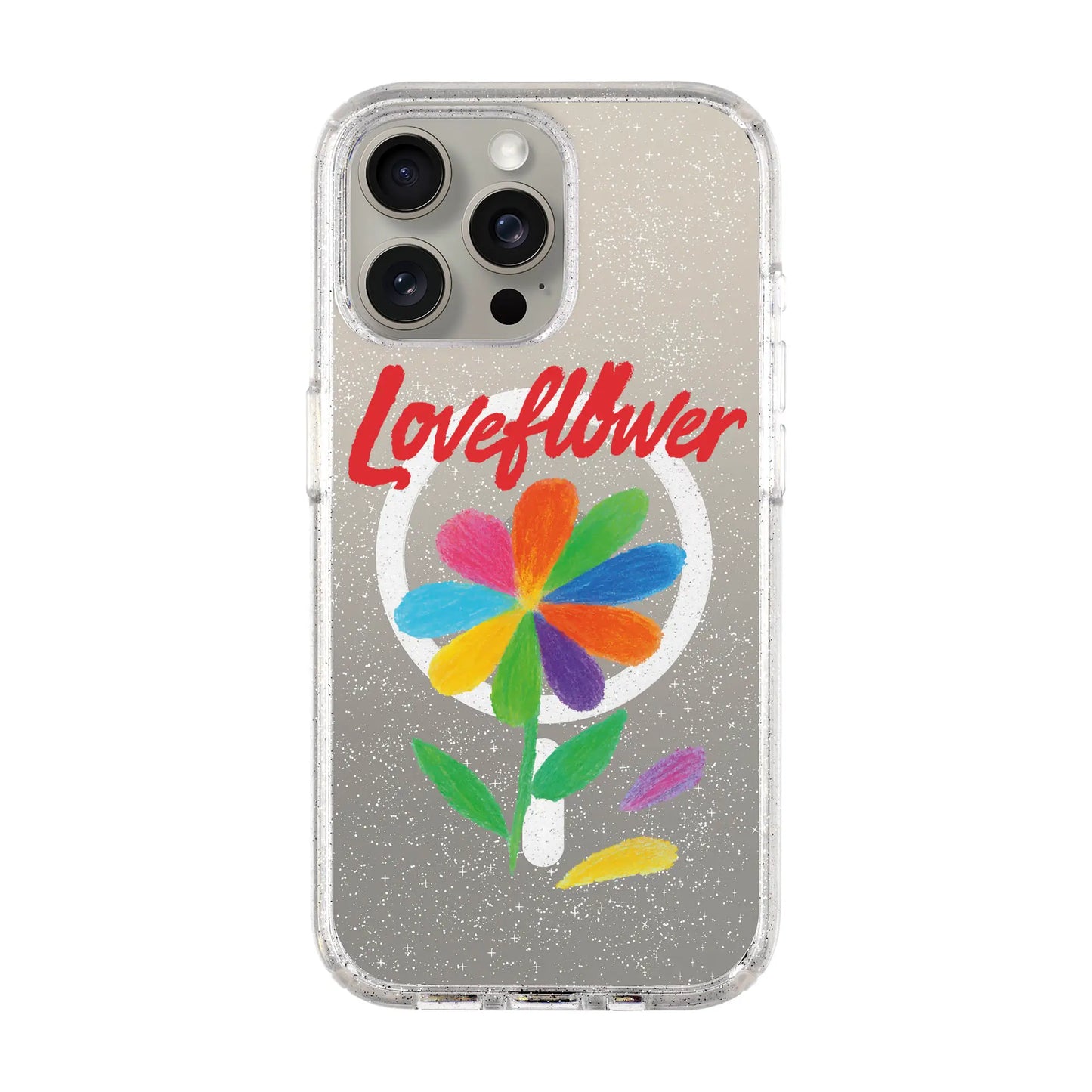 LOVE FLOWER-iPhone 15 Pro Max Shiny Kılıf MagSafe Özellikli