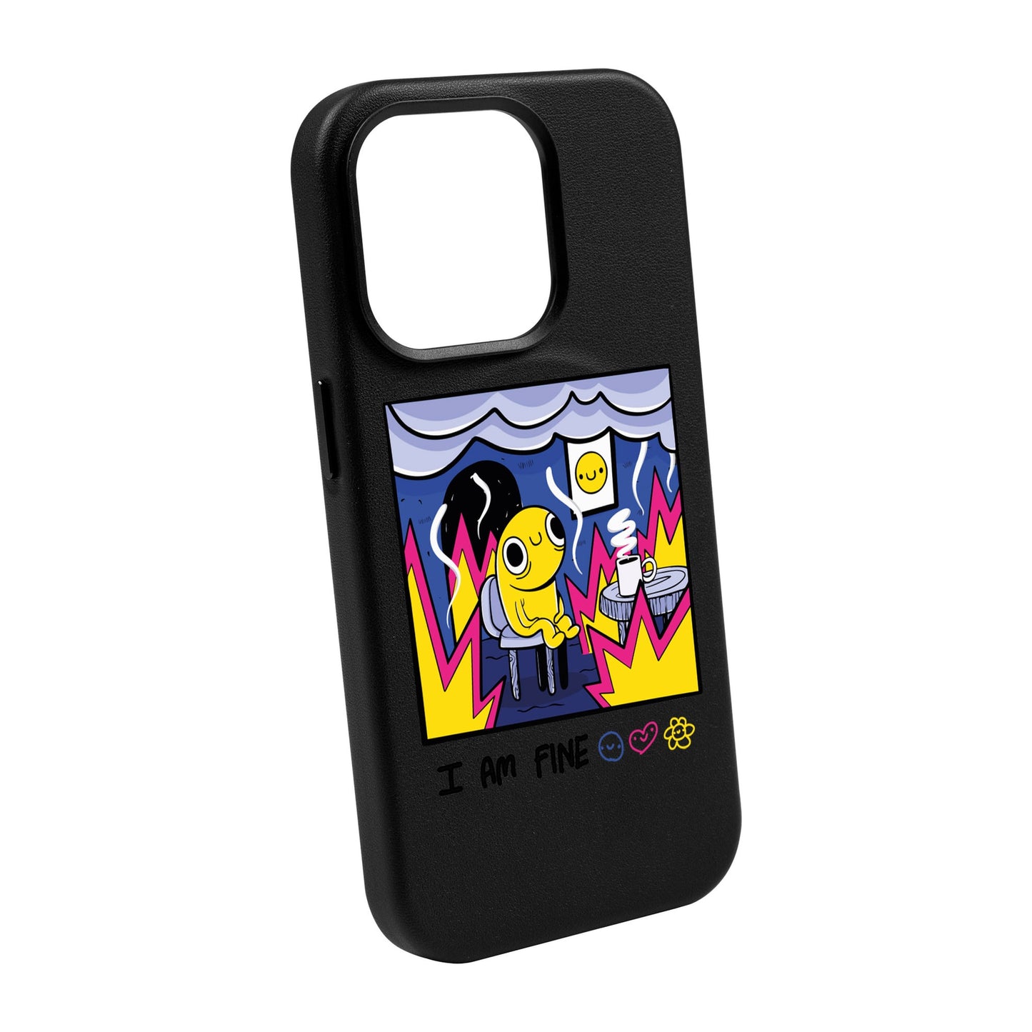 I AM FINE-iPhone 14 Pro Max Leather Kılıf MagSafe Özellikli
