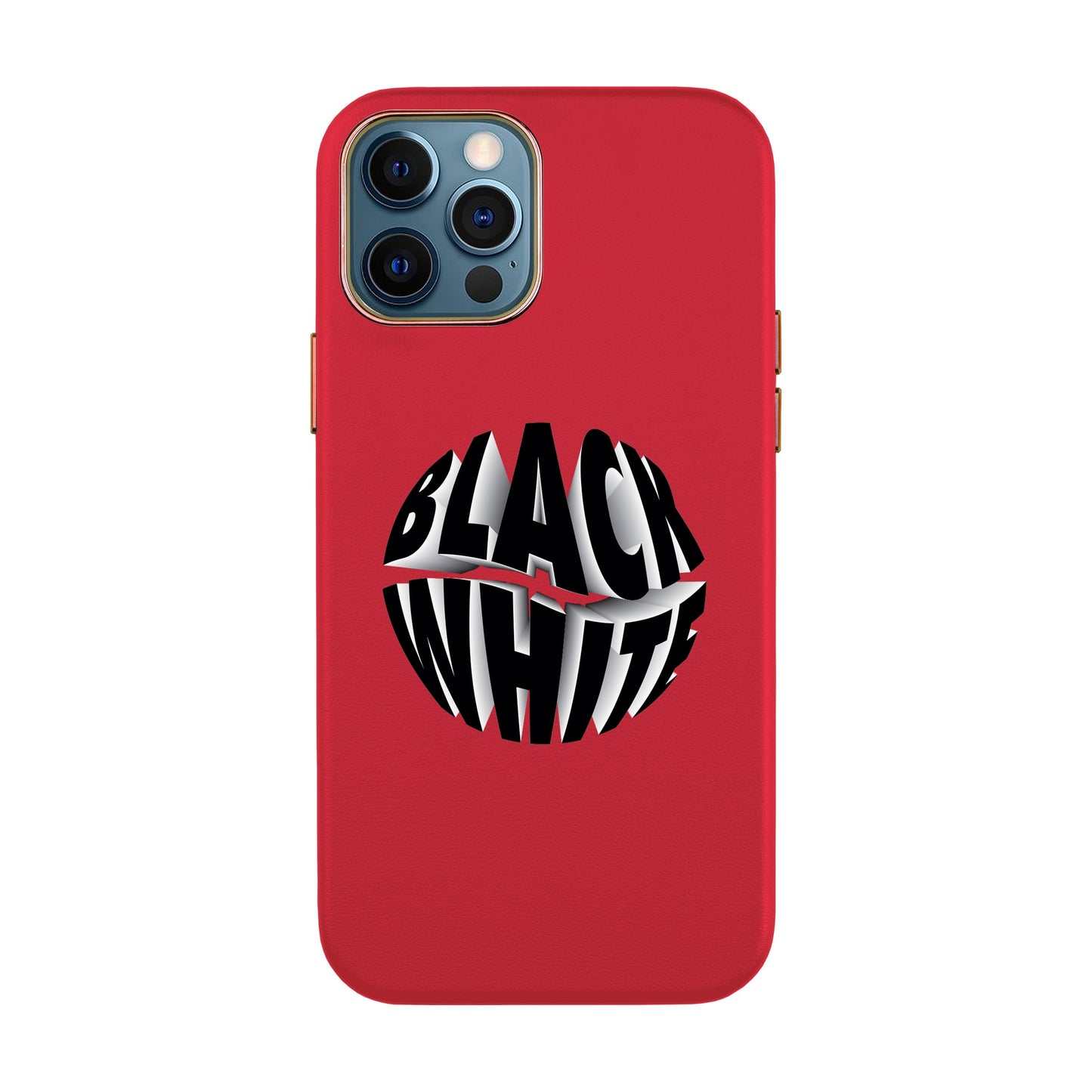 BLACK WHITE-iPhone 11 Pro Max Leather Kılıf