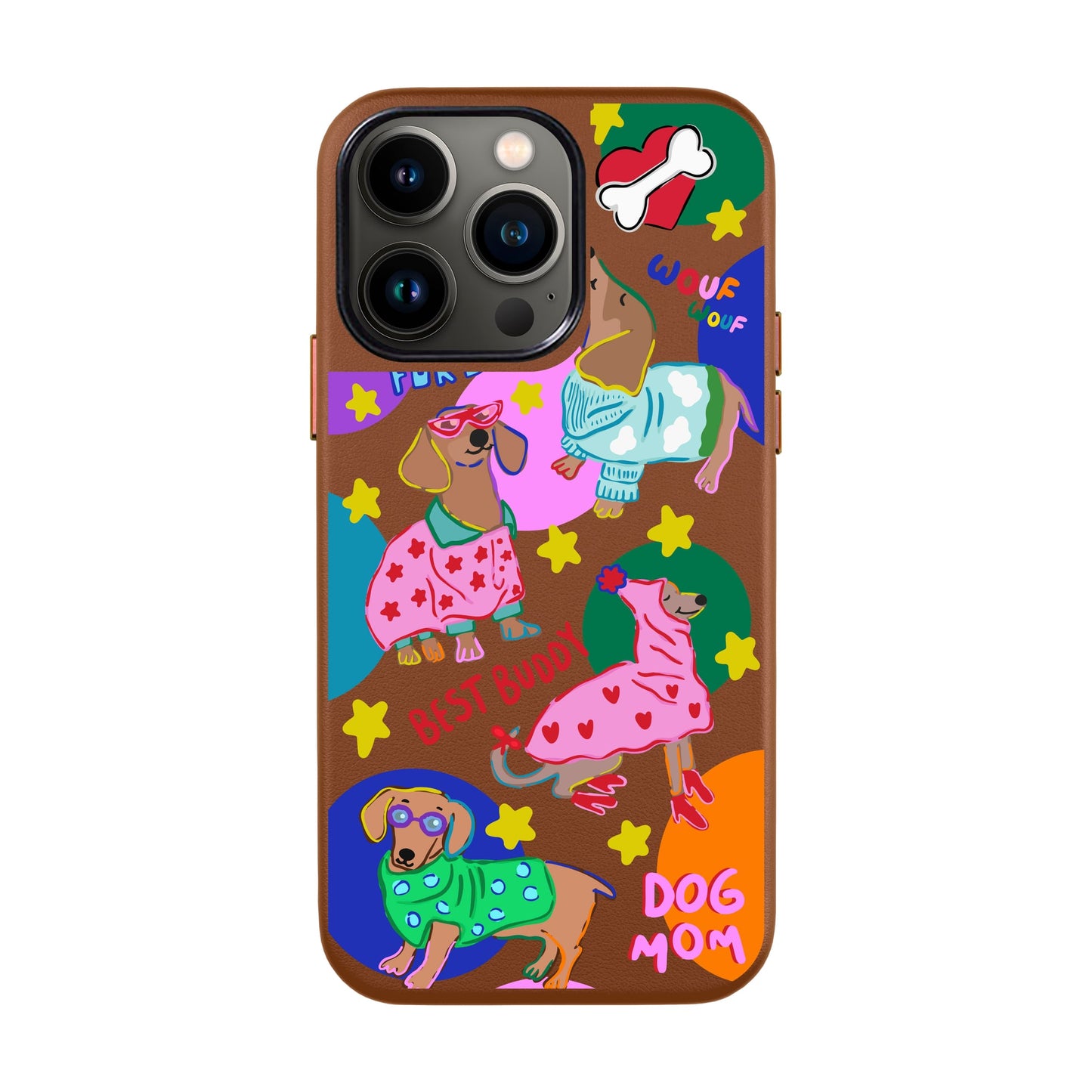 DOG MOM-iPhone 13 Pro Max Leather Kılıf