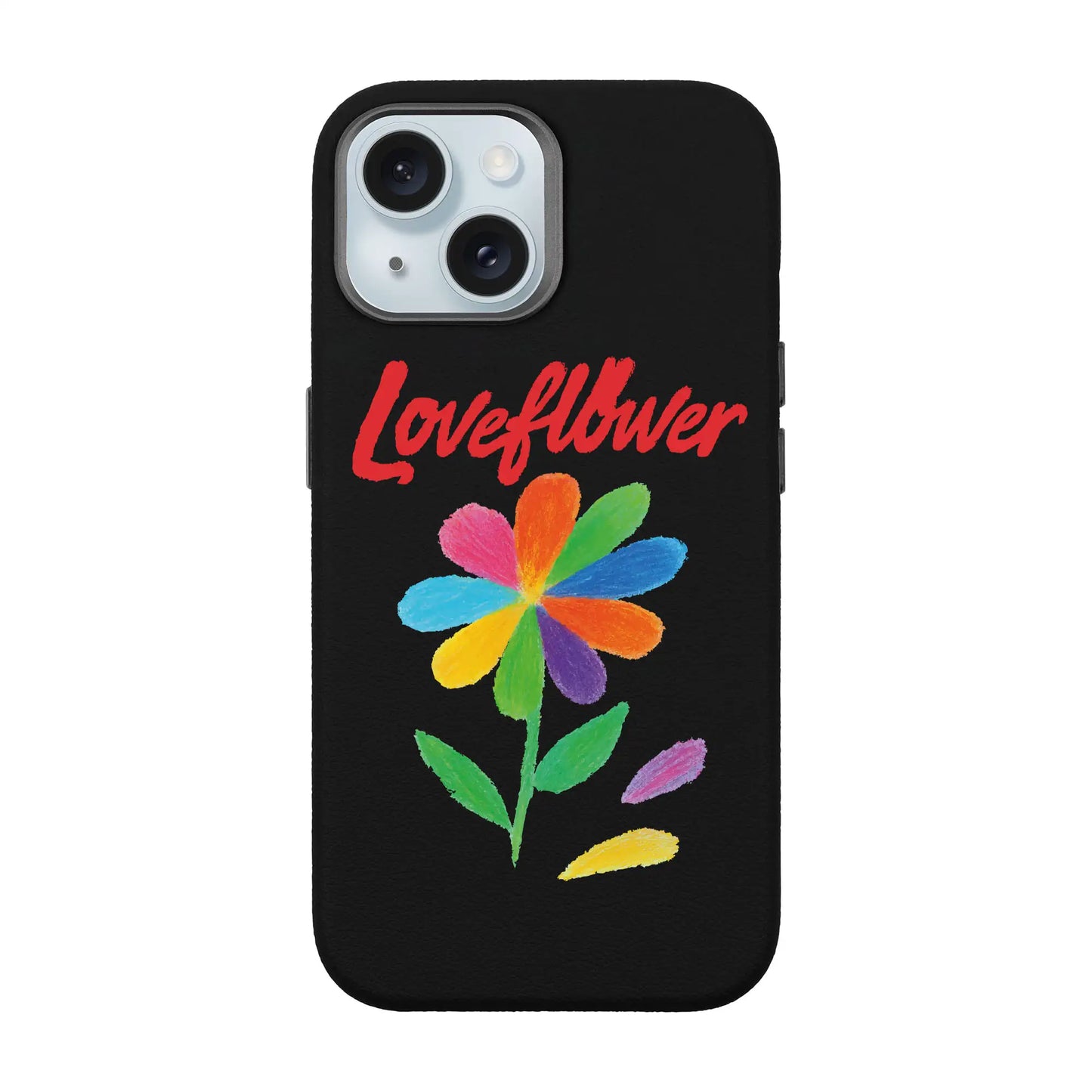 LOVE FLOWER-iPhone 15 Leather Premium Kılıf MagSafe Özellikli