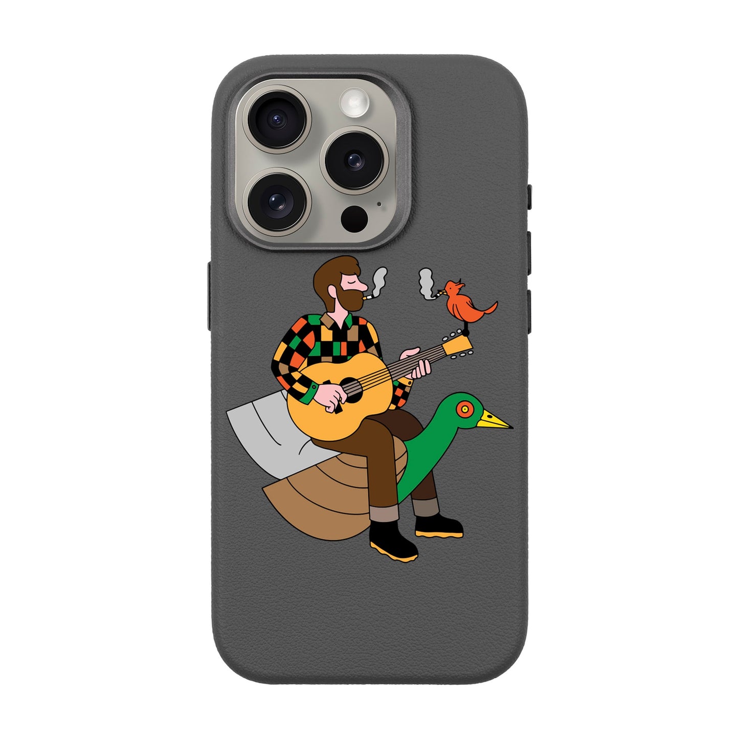 BIRDS OF A FEATHER-iPhone 15 Pro Leather Premium Kılıf MagSafe Özellikli
