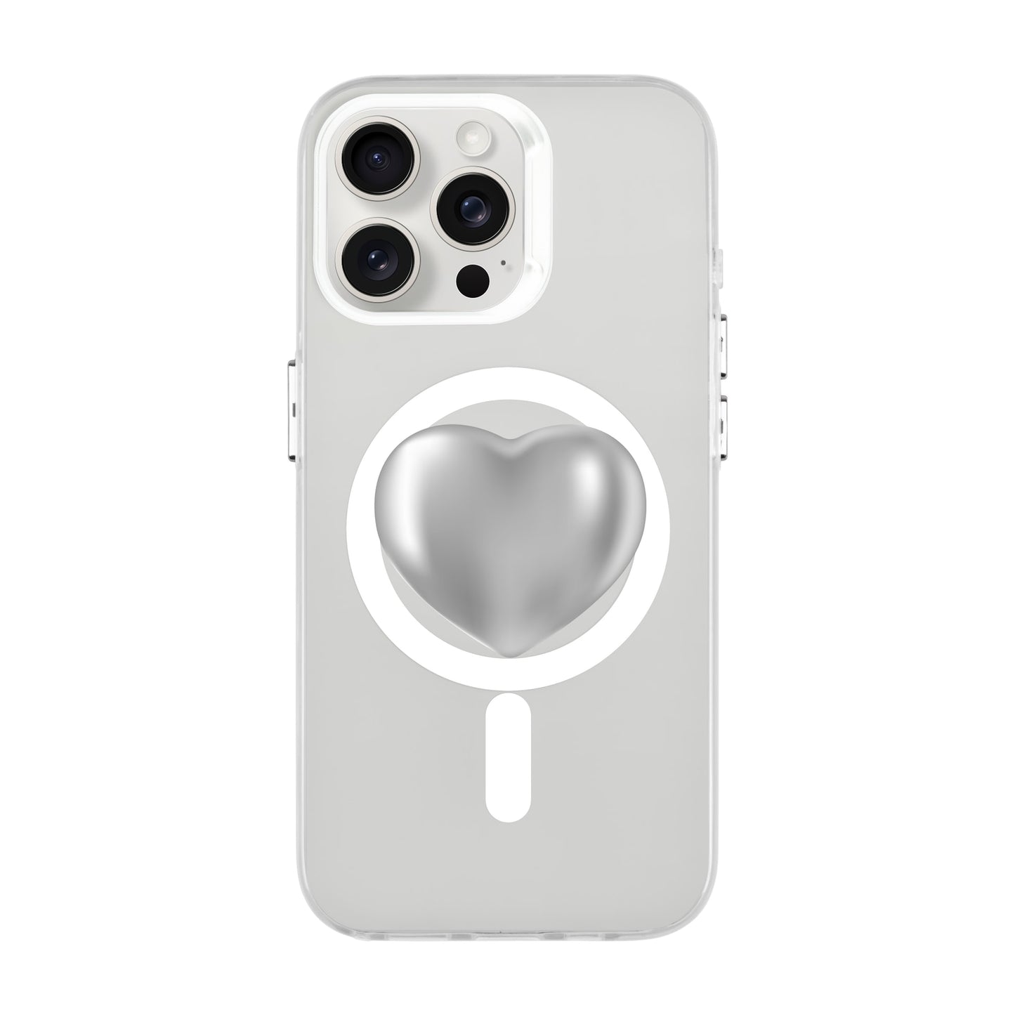 SILVER HEART-iPhone 15 Pro Max Hold Kılıf MagSafe Özellikli