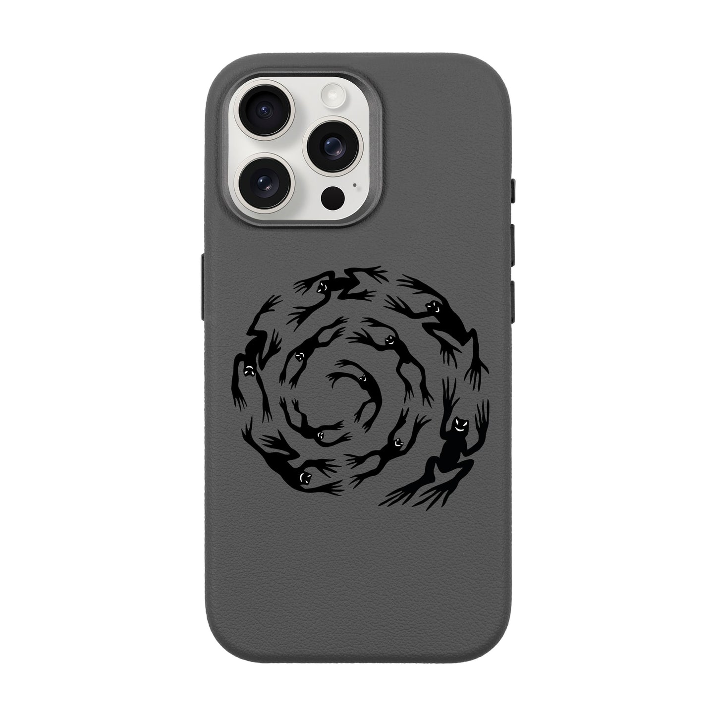 SWIRLING FROGS-iPhone 15 Pro Max Leather Premium Kılıf MagSafe Özellikli