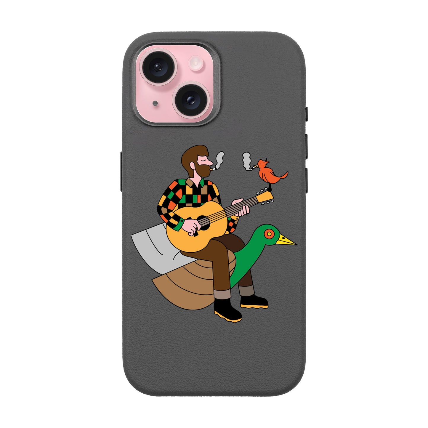 BIRDS OF A FEATHER-iPhone 15 Leather Premium Kılıf MagSafe Özellikli