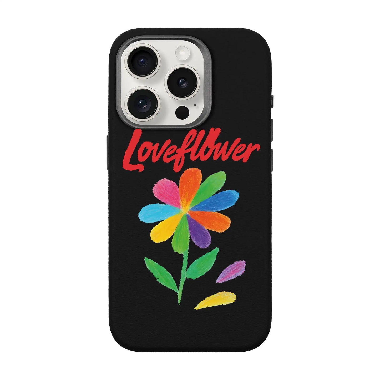 LOVE FLOWER-iPhone 15 Pro Leather Premium Kılıf MagSafe Özellikli