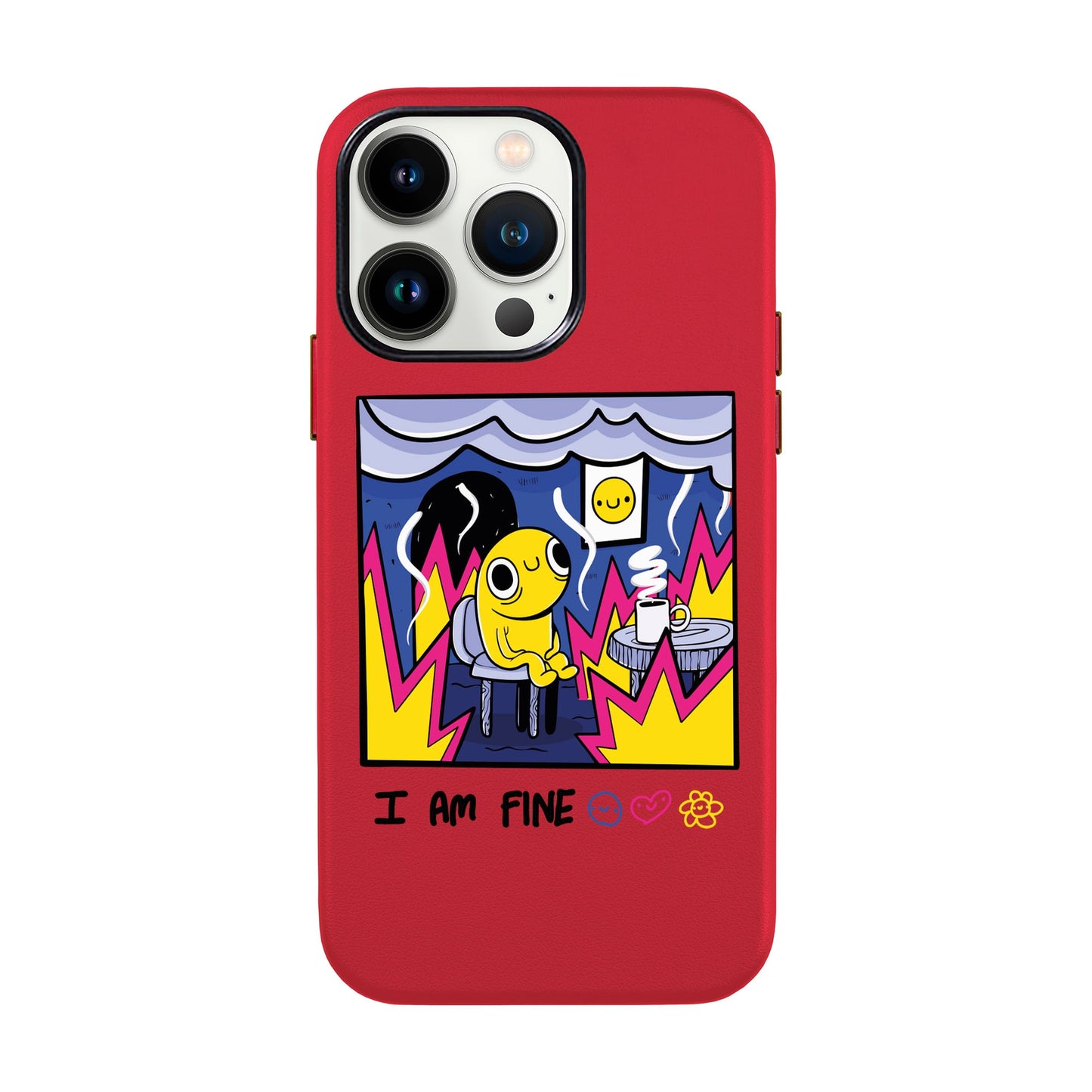 I AM FINE-iPhone 13 Pro Max Leather Kılıf
