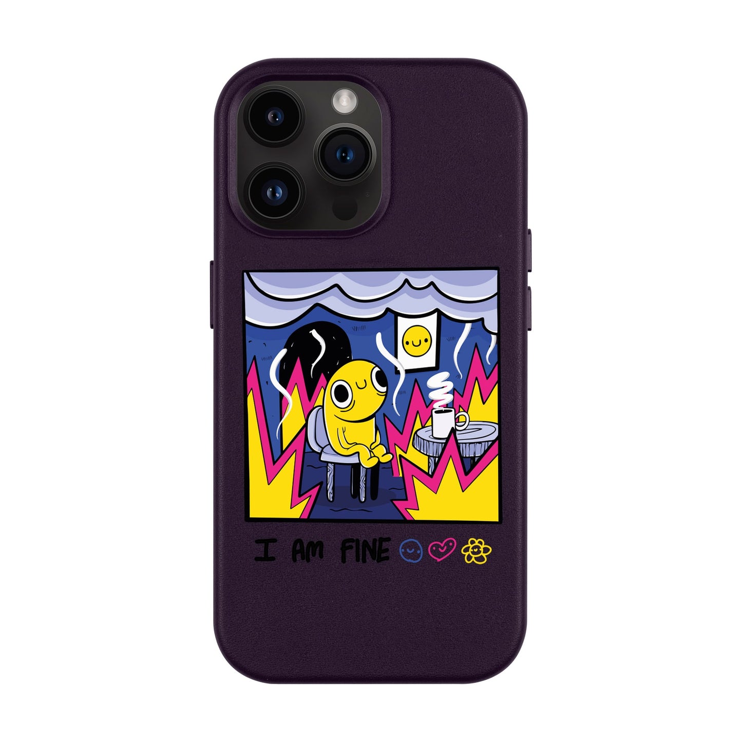 I AM FINE-iPhone 14 Pro Max Leather Kılıf MagSafe Özellikli