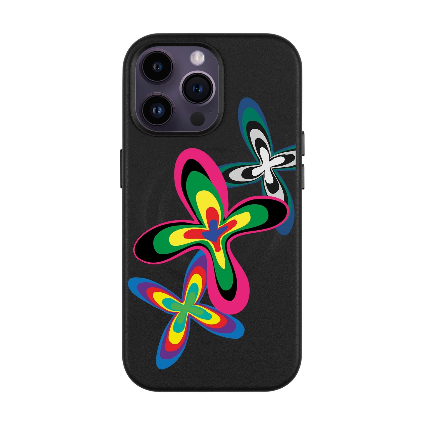 COLOR FLOWER-iPhone 14 Pro Max Leather Kılıf MagSafe Özellikli